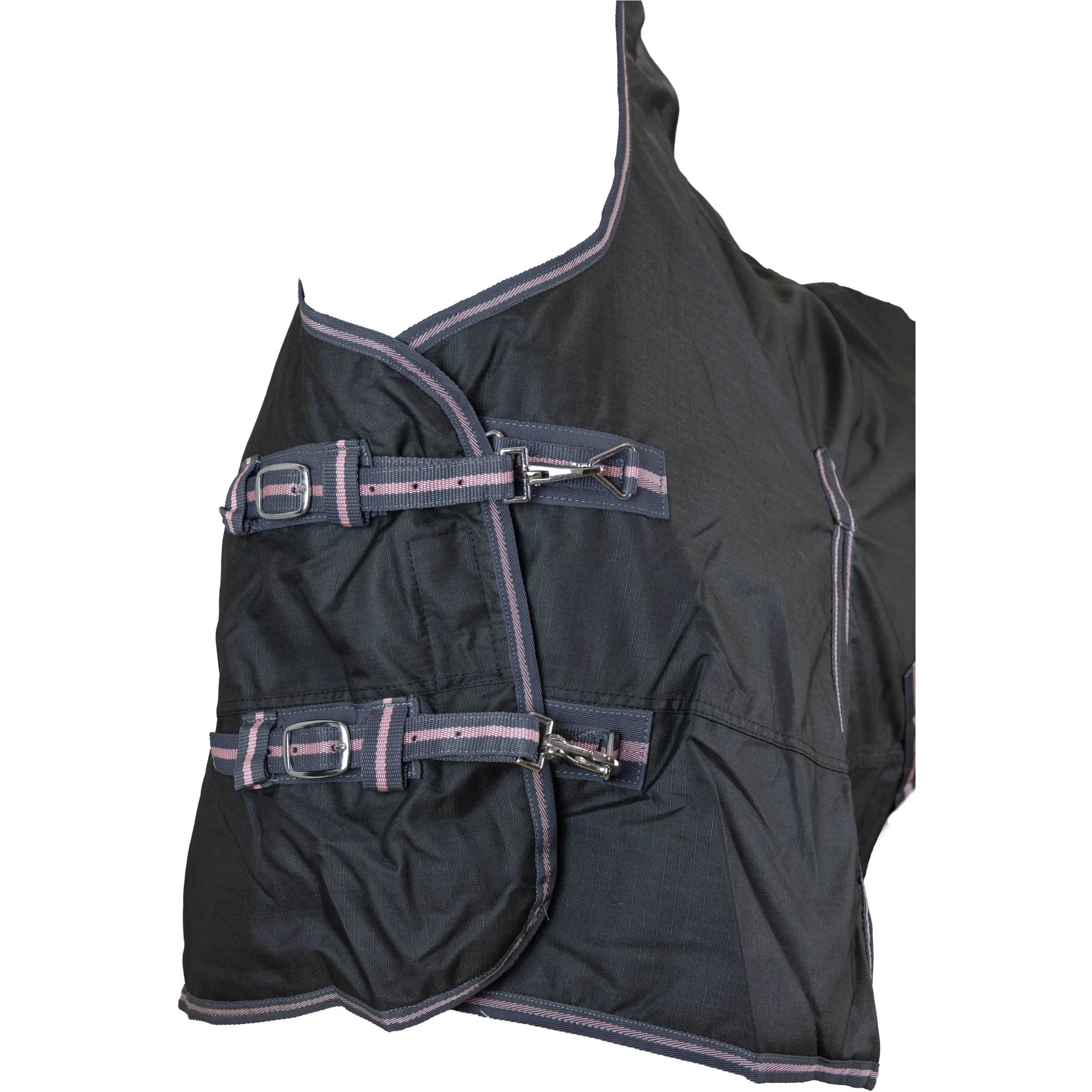 Winterdecke High Neck 200g Füllung 600D BASICLINE graphit/koralle