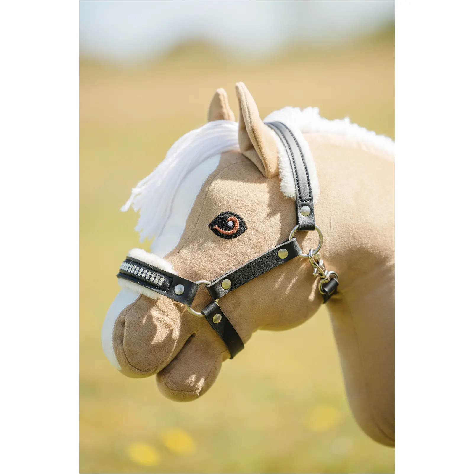 Spielzeughalfter mit Plüsch und Steinen schwarz Spielzeughalfter mit Plüsch und Steinen schwarz