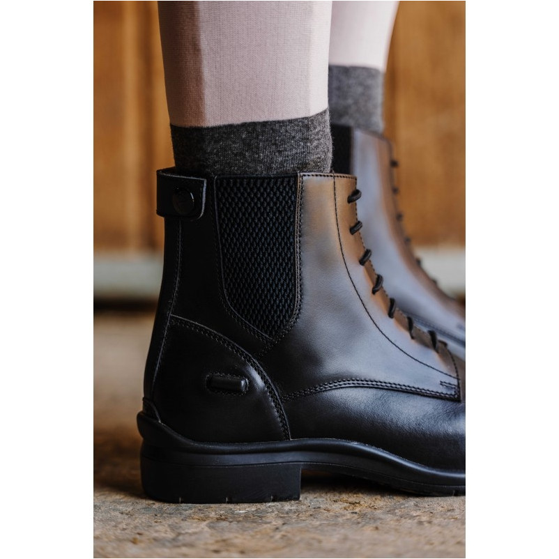 Reitstiefeletten mit Schnürung und Reißverschluss SPORTY Echtleder schwarz