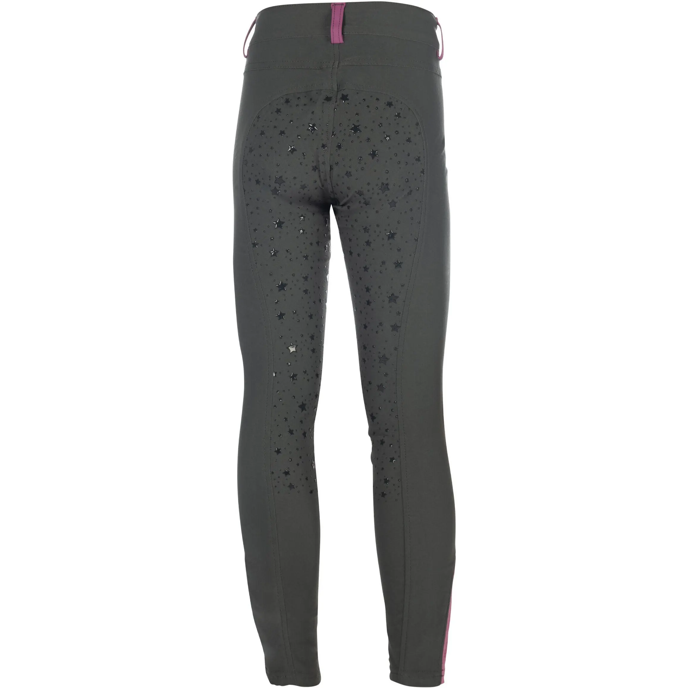 Kinder Reitleggings Silikon Vollbesatz PONY DREAM II graugrün