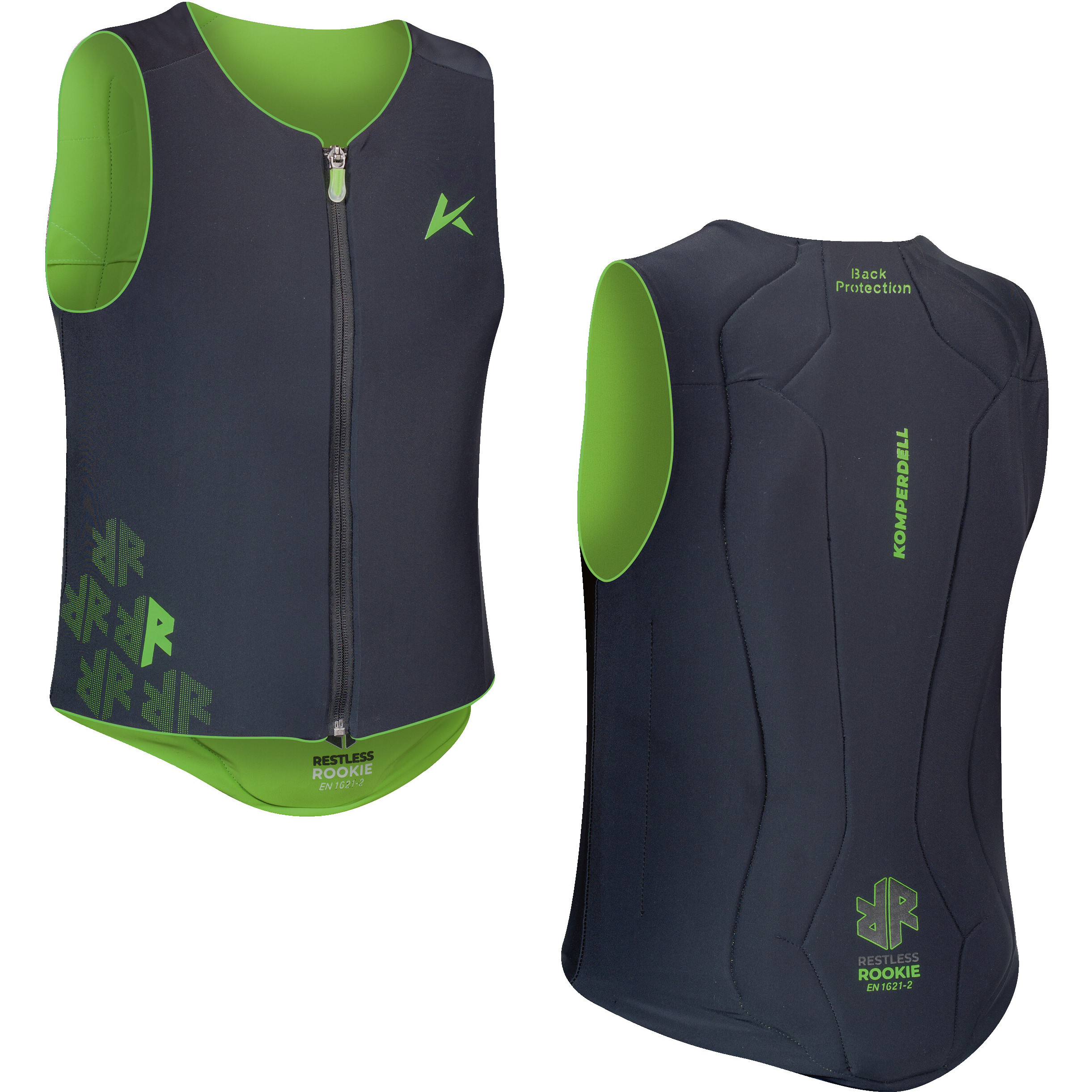 Kinder Rückenprotektor BALLISTIC Flex Fit PRO Junior schwarz/grün