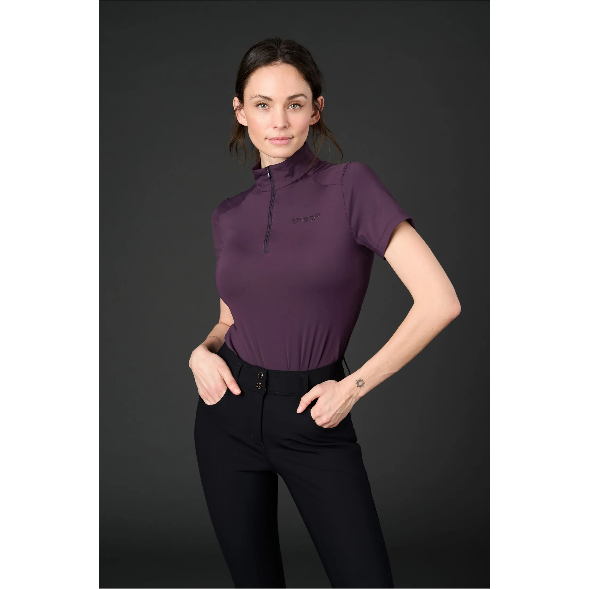Damen Turniershirt Kurzarm THELMA plum perfect