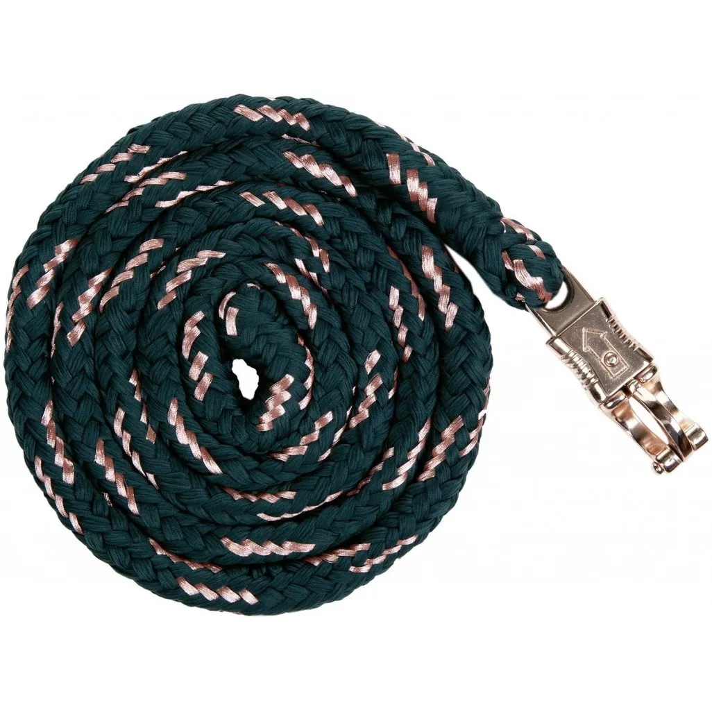 Führstrick mit Panikhaken ROSEGOLD smaragdgrün/rosegold 180cm
