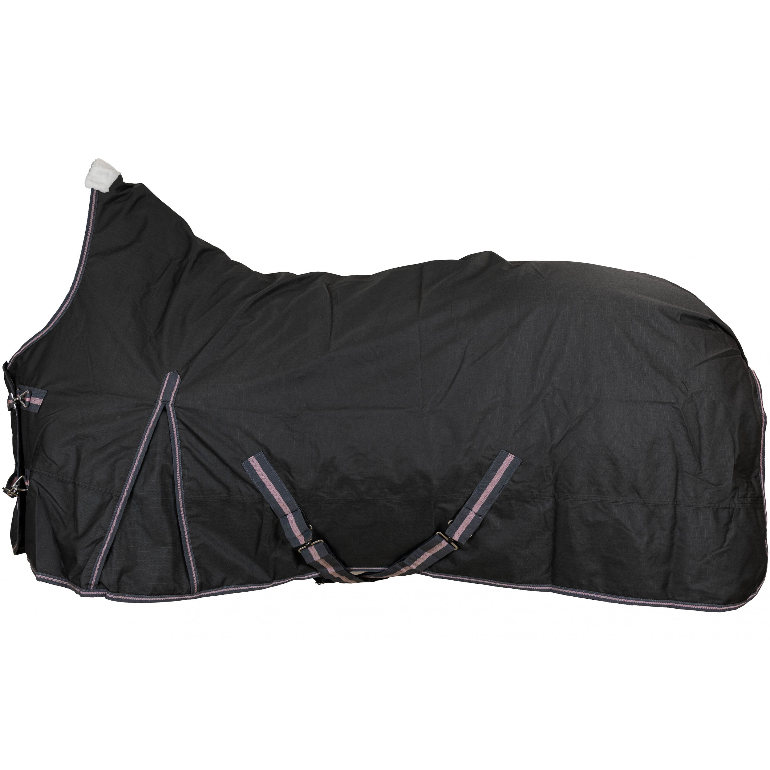 Weidedecke High Neck Nylonfutter 600D BASICLINE graphit/koralle