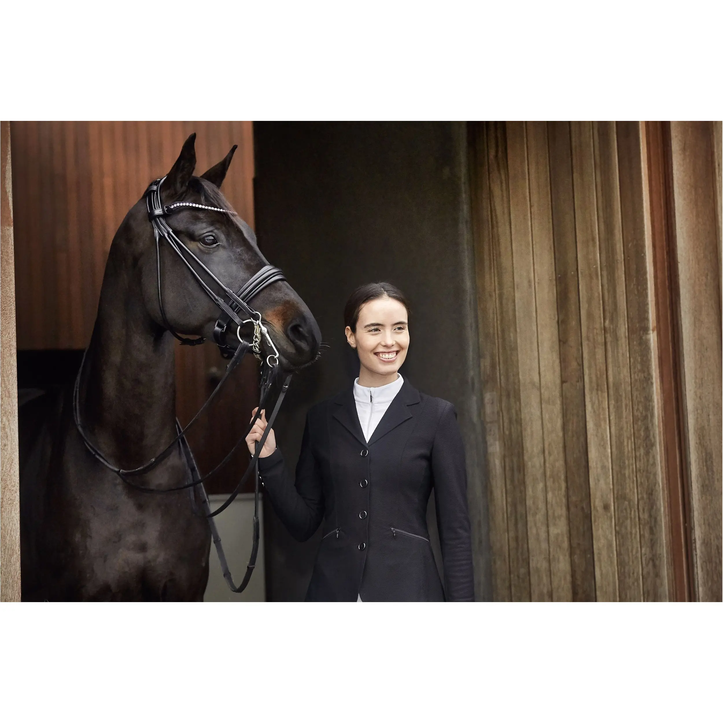 Kandarenzaum rund genäht SANTO Echtleder schwarz