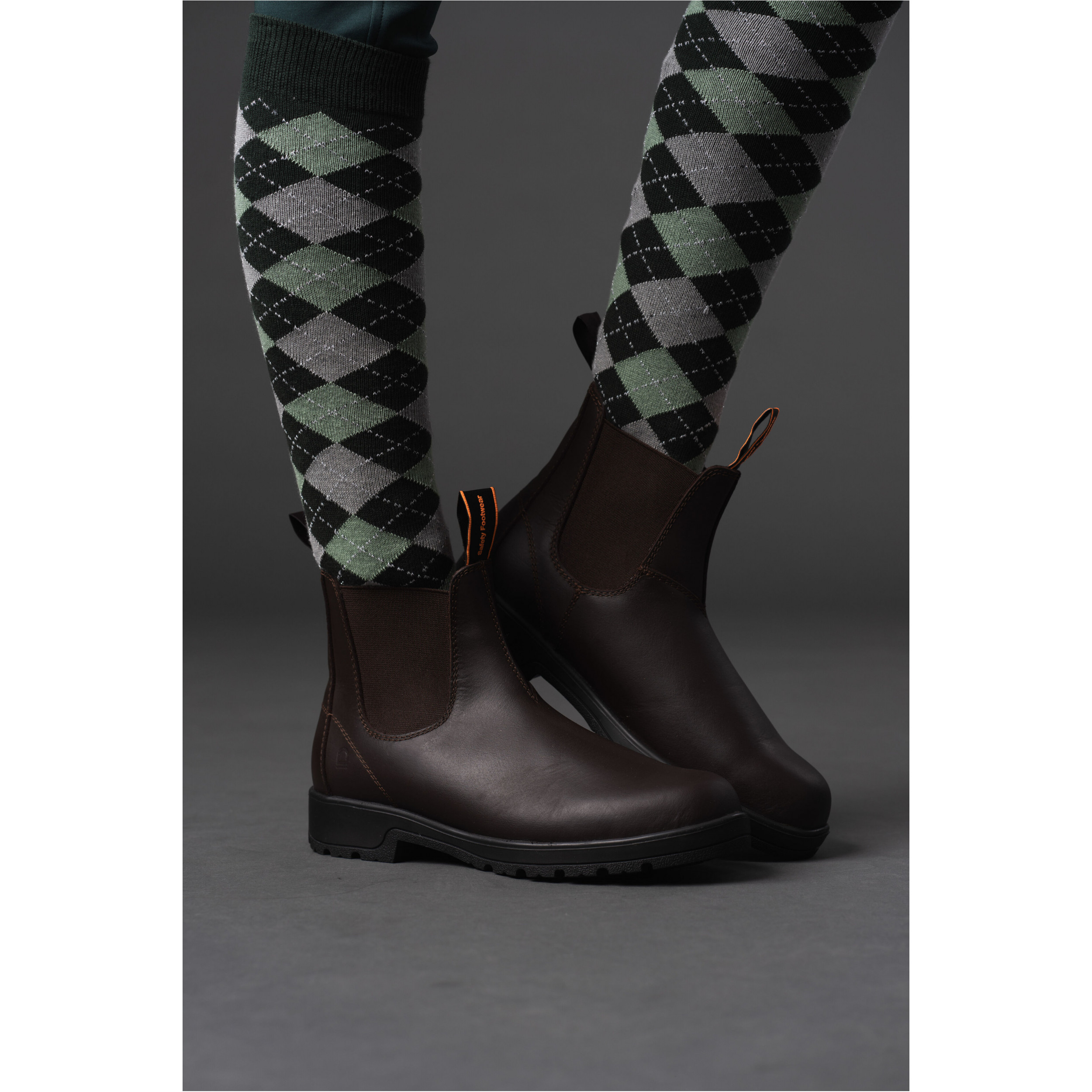 Jodhpur Reitstiefeletten mit Stahlkappe Echtleder braun