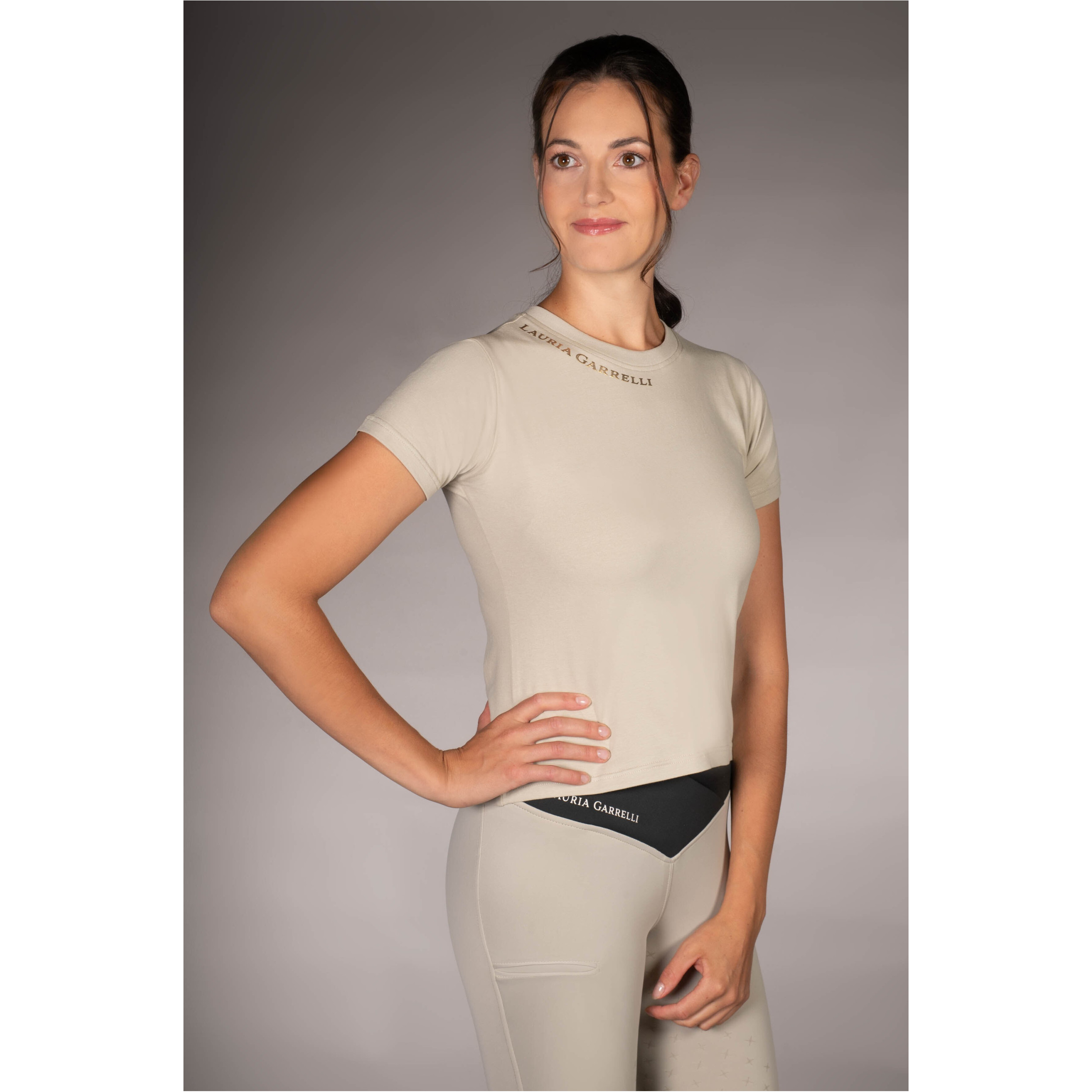 Damen T-Shirt LIMONE grau/beige