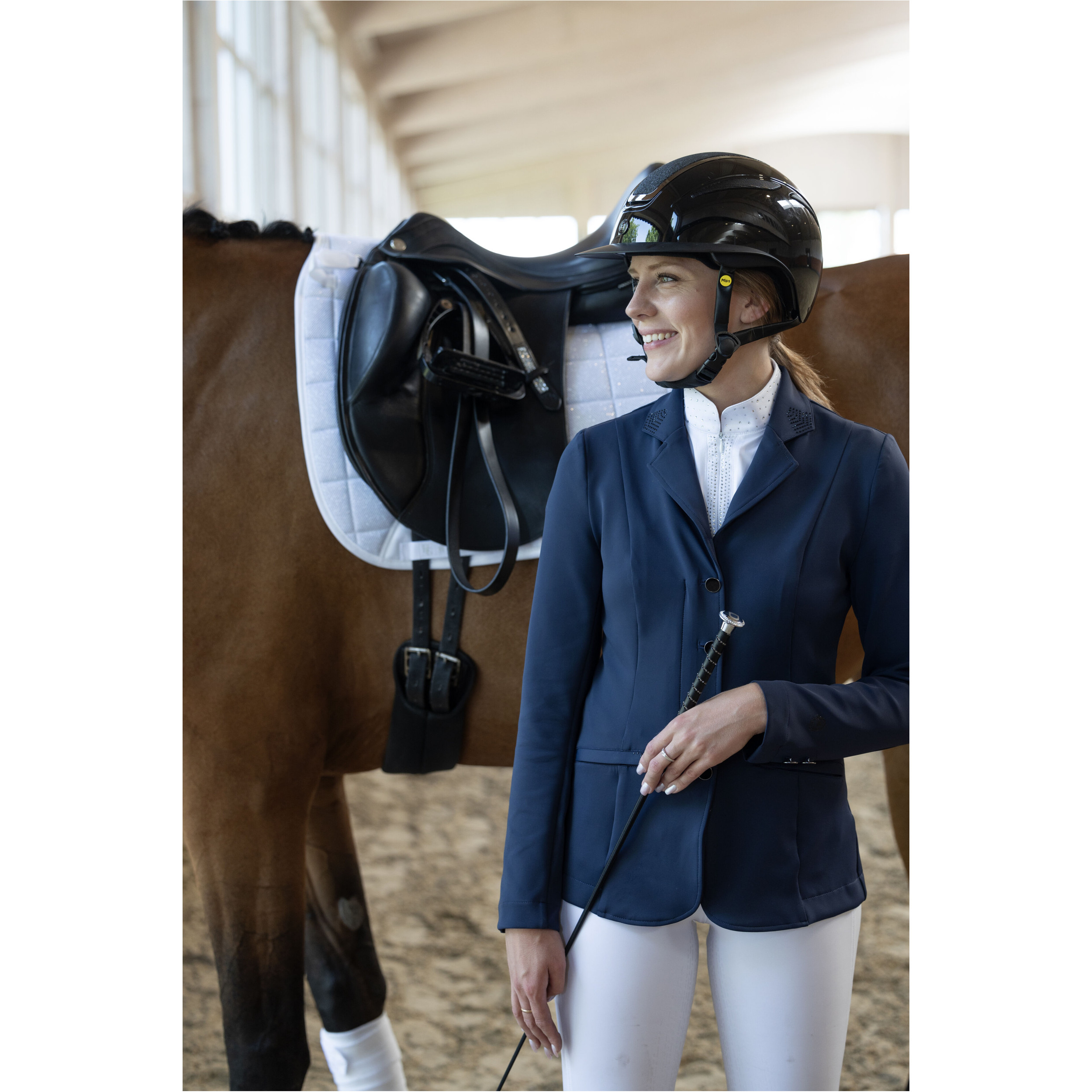 Dressurgerte mit Steinen RHINESTONE schwarz