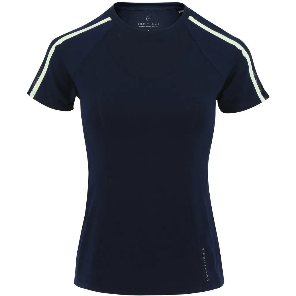 Damen T-Shirt MARION mit Mesheinsätzen marineblau
