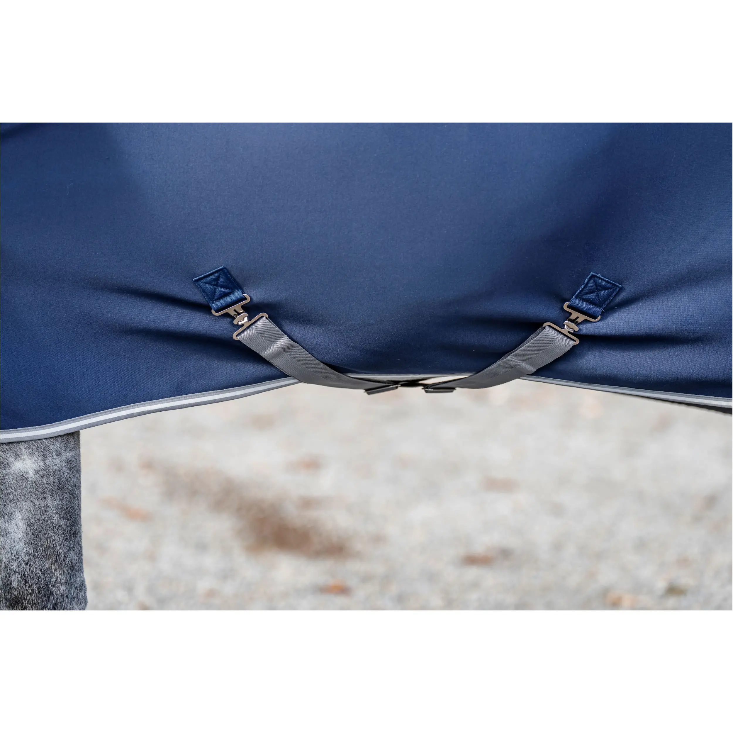 Abschwitzdecke mit festem Halsteil AMIGO Jersey Integrated Cooler navy/titanium grey/silver
