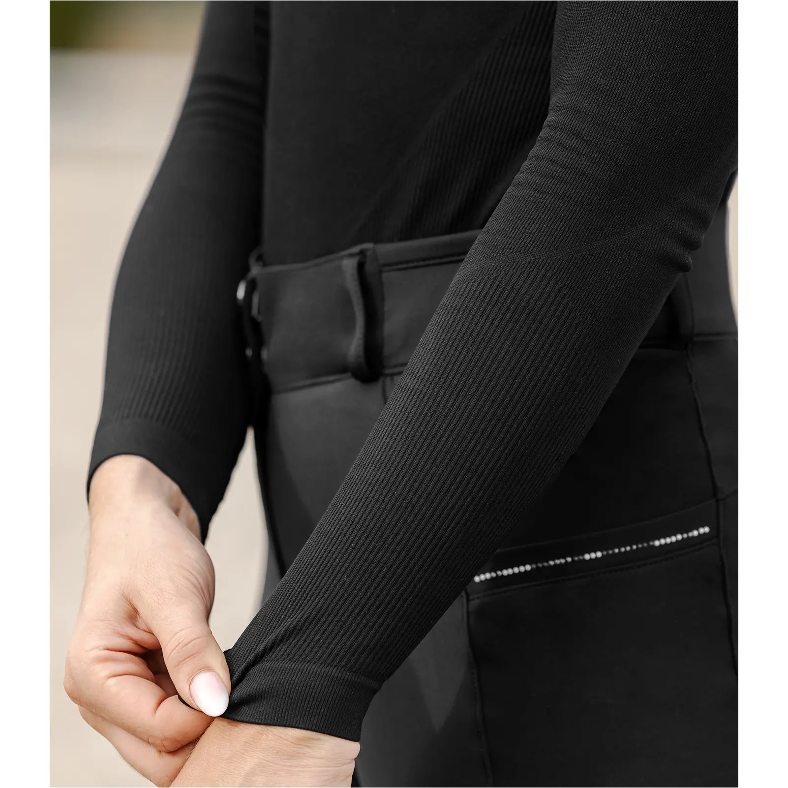 Damen Funktionsshirt langarm 3D-Strick RICHMOND schwarz Damen Funktionsshirt langarm 3D-Strick RICHMOND schwarz