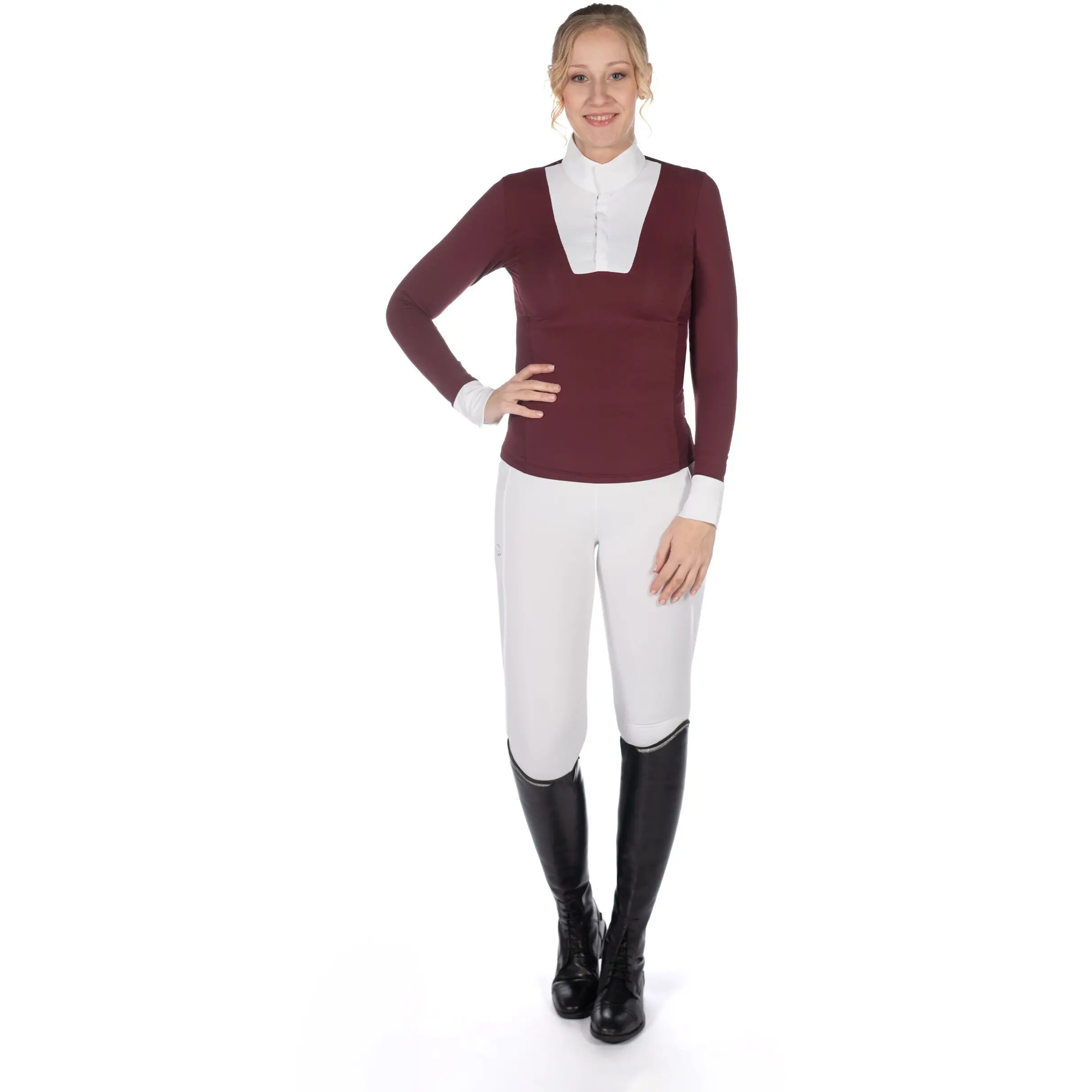 Damen Turniershirt Langarm VIRGINIA bordeaux