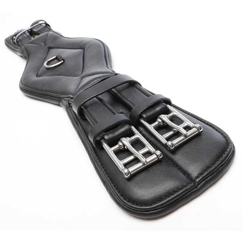 Lederkurzgurt ohne Elast COMFORT Softleder schwarz