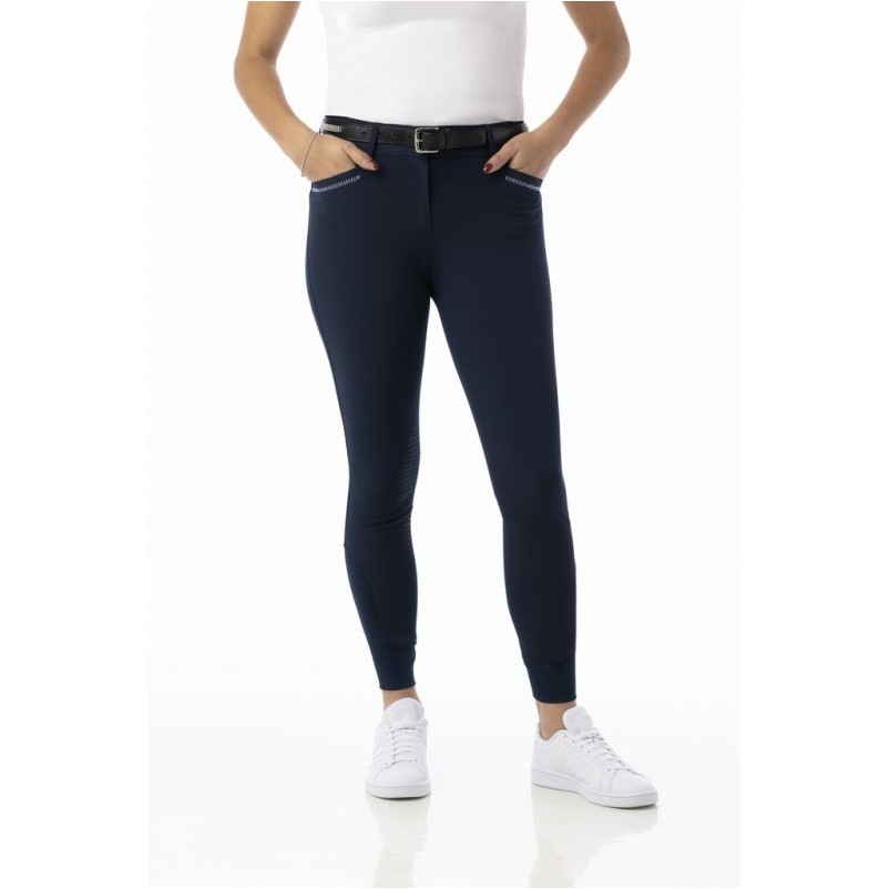 Damen Reithose Silikon Kniebesatz GIZEL marineblau