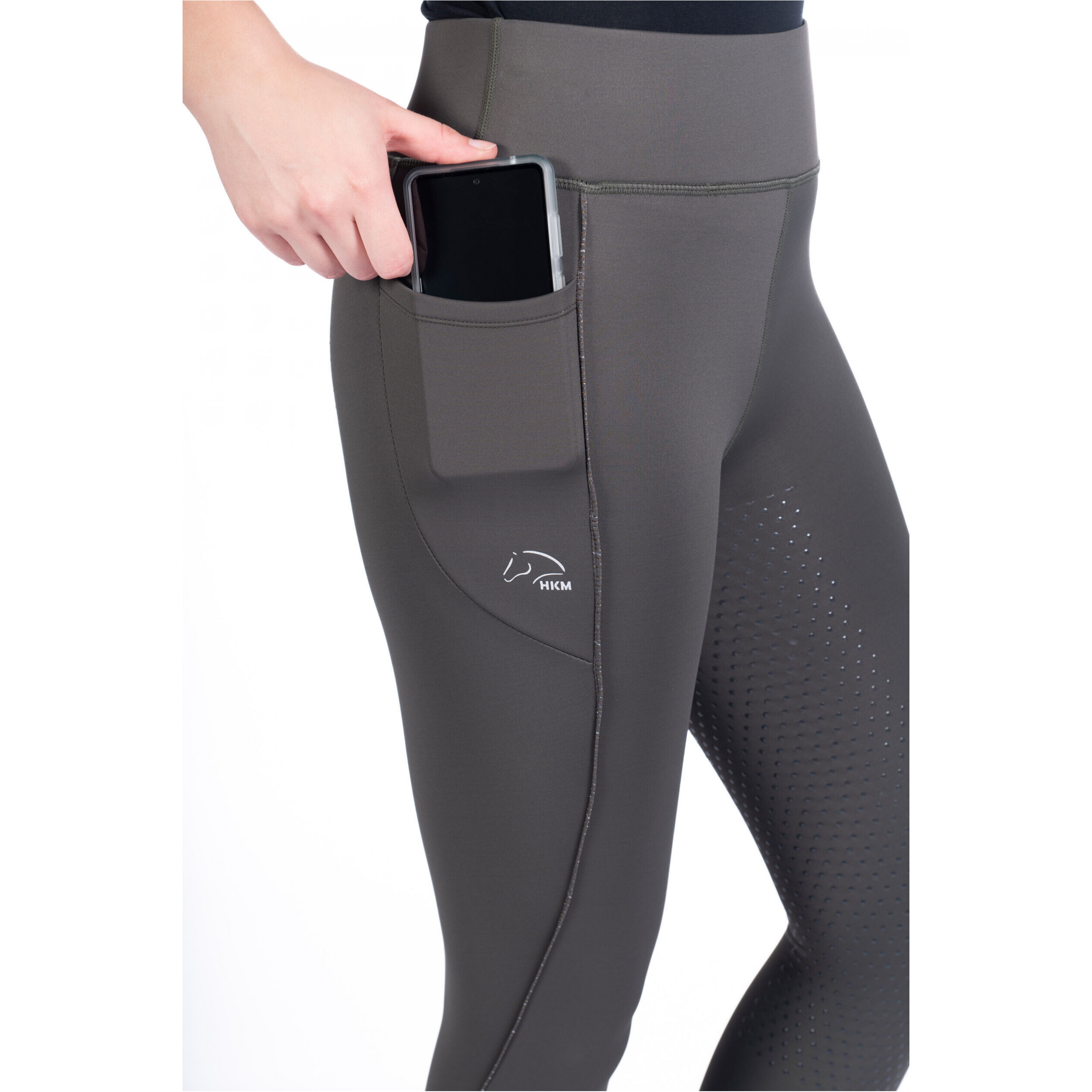 Damen Reitleggings Silikon Vollbesatz ALICE dunkelgrün