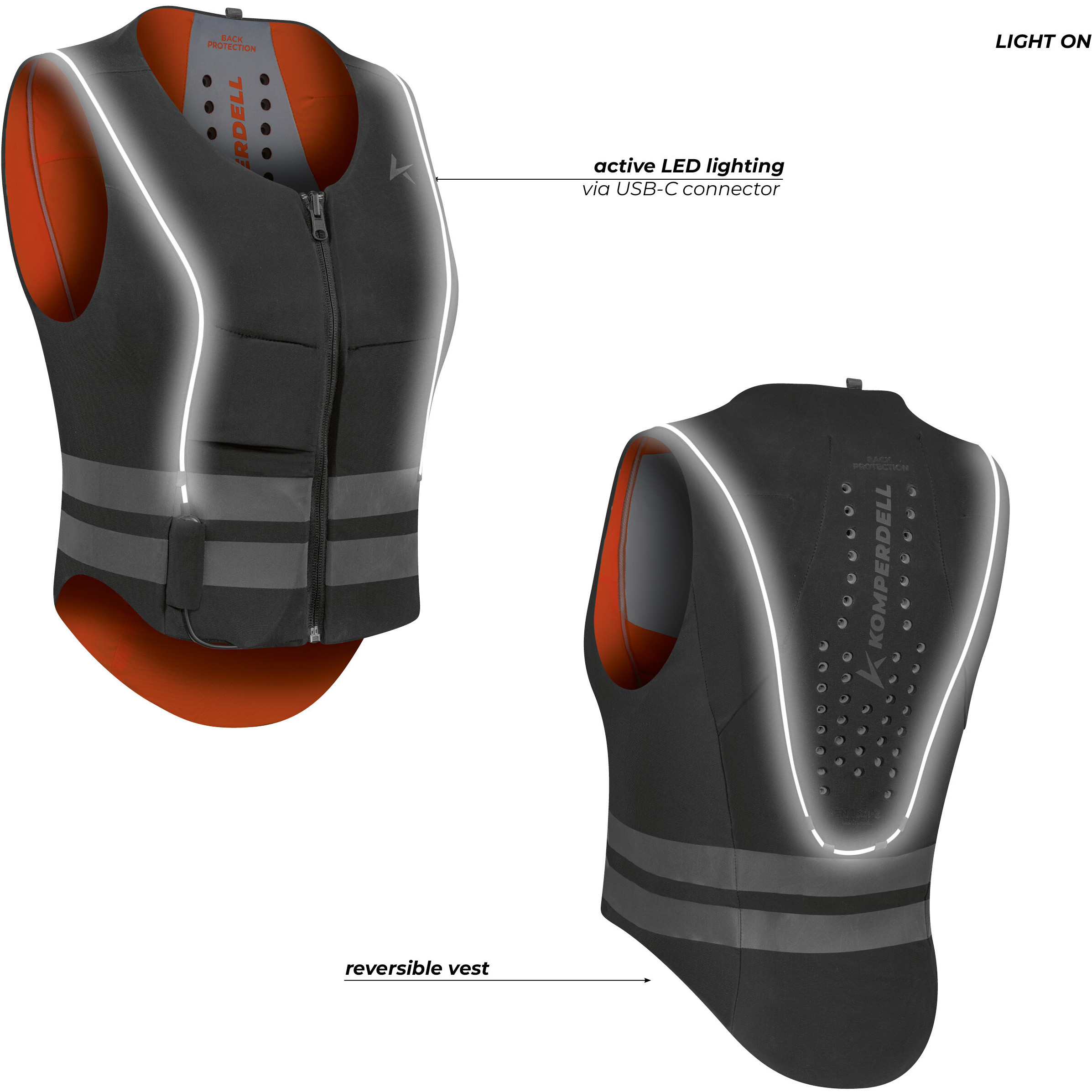 Rückenprotektor BALLISTIC HIGH VISIBILITY Flex Fit schwarz/orange