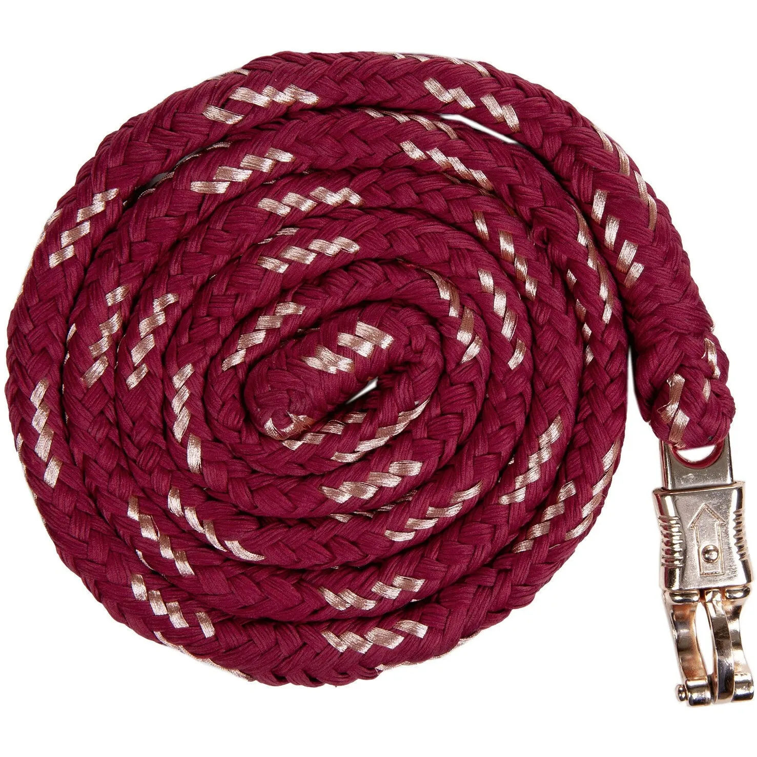 Führstrick mit Panikhaken ROSEGOLD bordeaux/rosegold 180cm