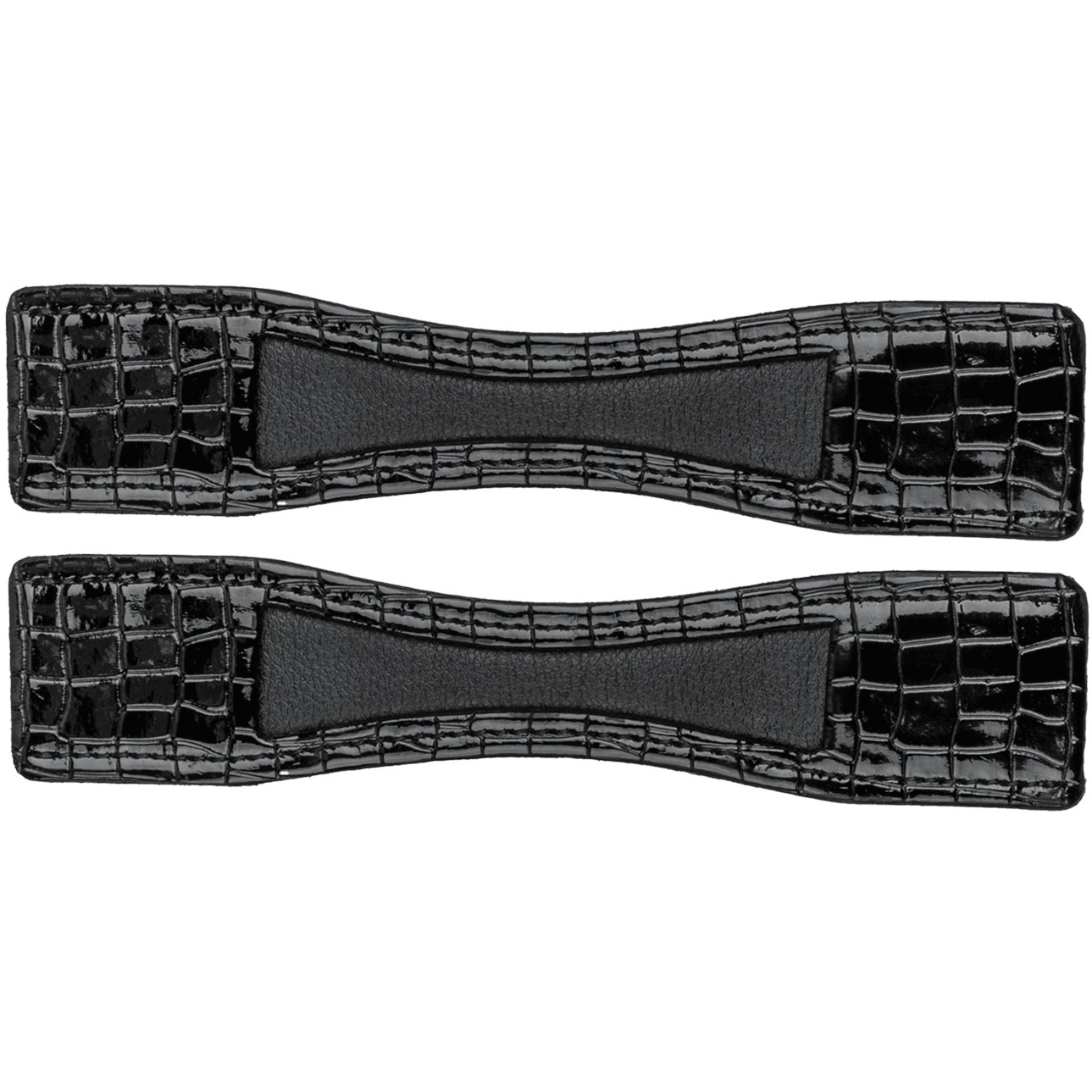 Sporenschutz Croco-Optik Lackleder schwarz Sporenschutz Croco-Optik Lackleder schwarz