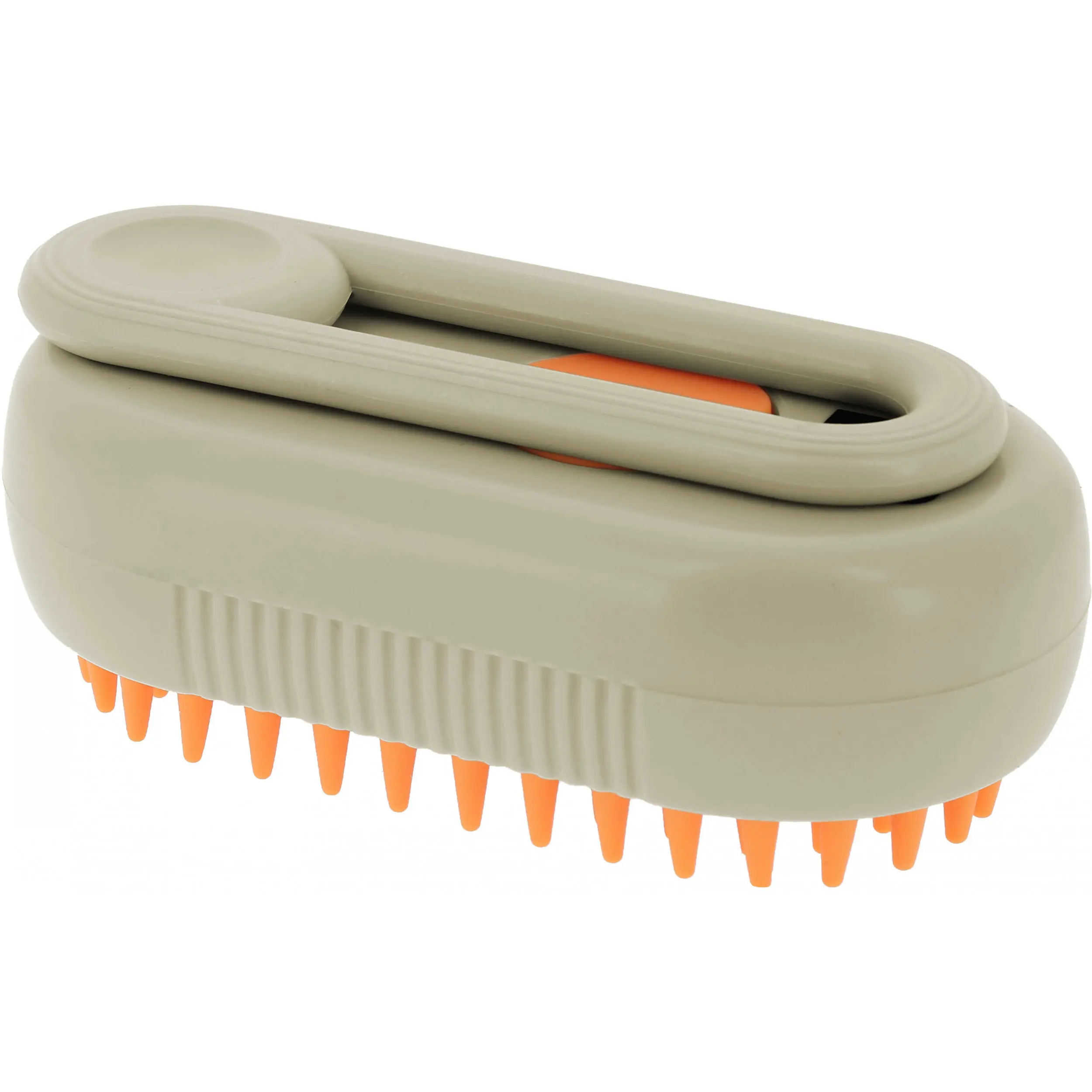 Dampfbürste mit Griff taupe