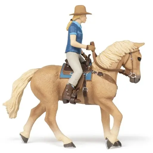 Westernpferd mit Reiterin braun