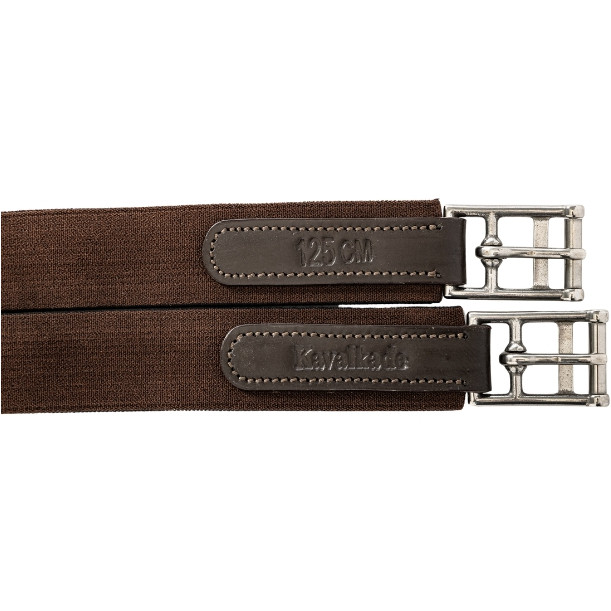 Sattelgurt mit Bauchlatz und Elast JULIUS Softleder braun