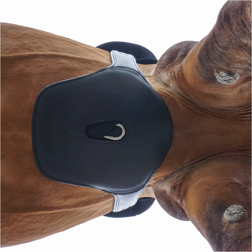 Sattelgurt mit Bauchlatz und Elast SOFT'N SAFE Softleder schwarz