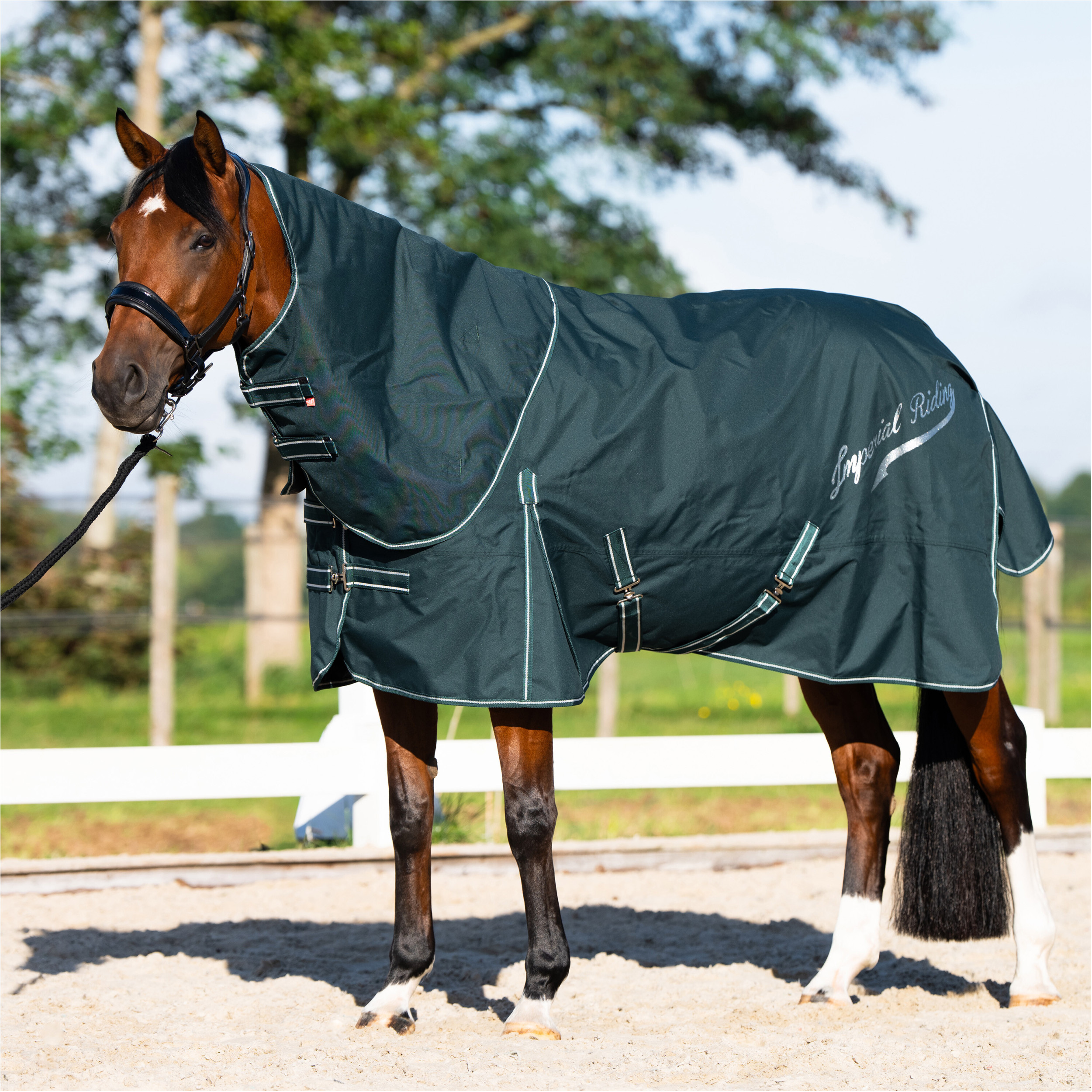 Outdoordecke mit Halsteil (abnehmbar) Polarfleecefutter IRHBasic green