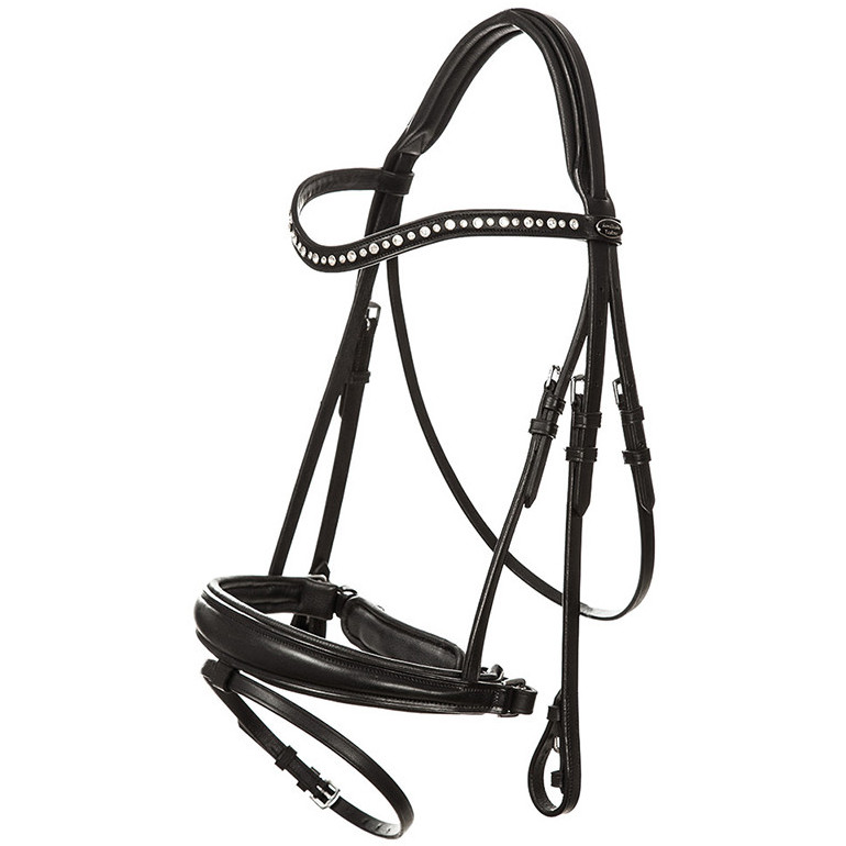 Trensenzaum mit schwedischen Reithalfter MIA schwarz