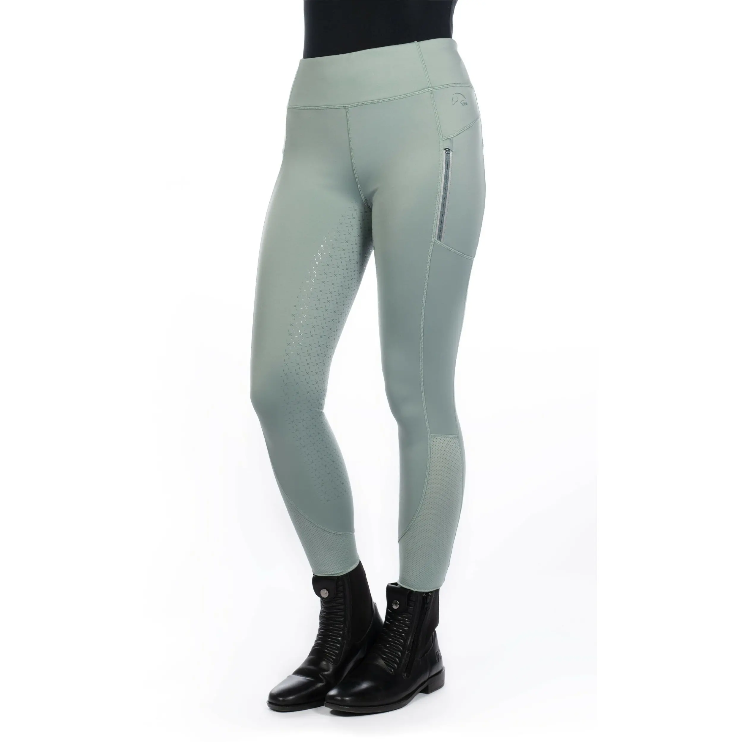 Damen Reitleggings Silikon Vollbesatz HARBOUR ISLAND salbei