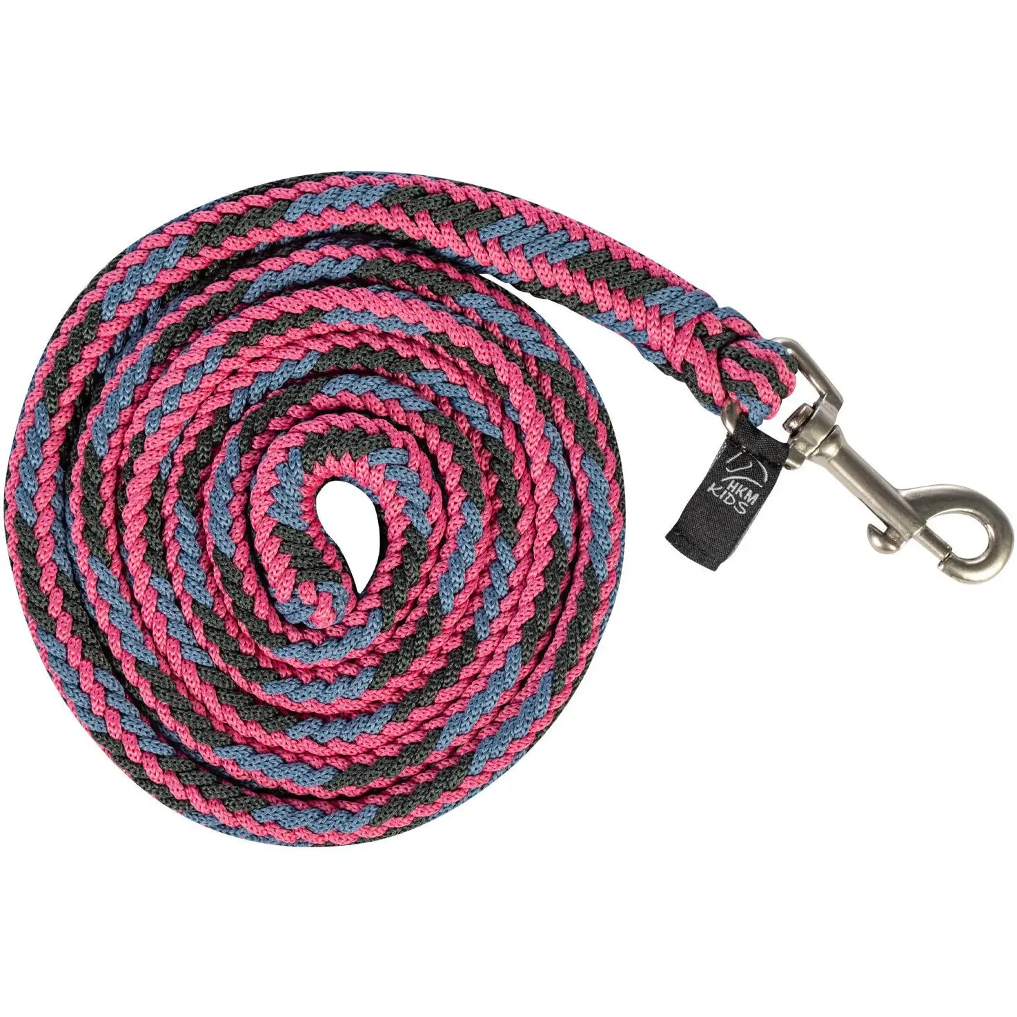 Führstrick mit Karabinerhaken NELE pink/graugrün