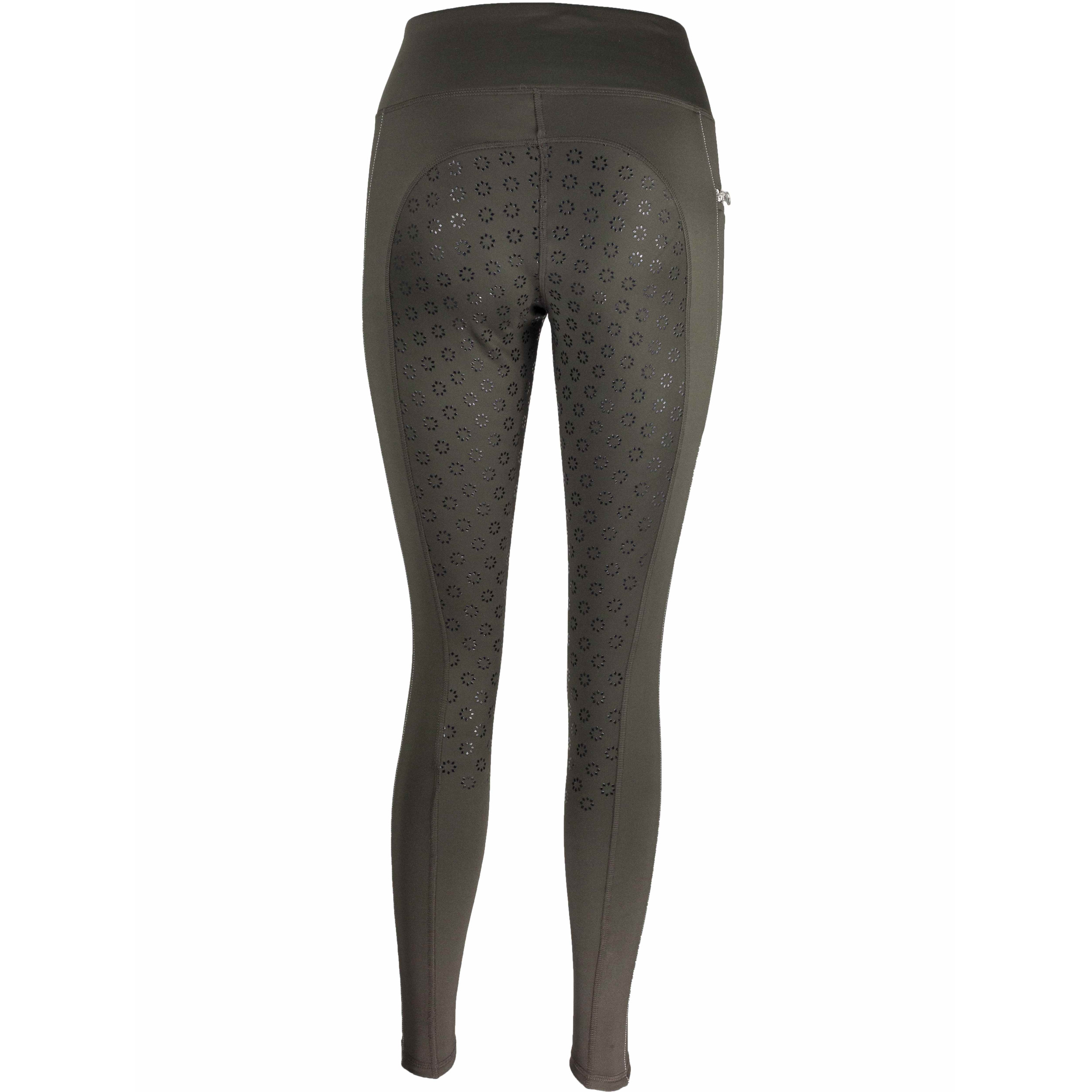 Winter Kinder Reitleggings Silikon Vollbesatz LISA braun