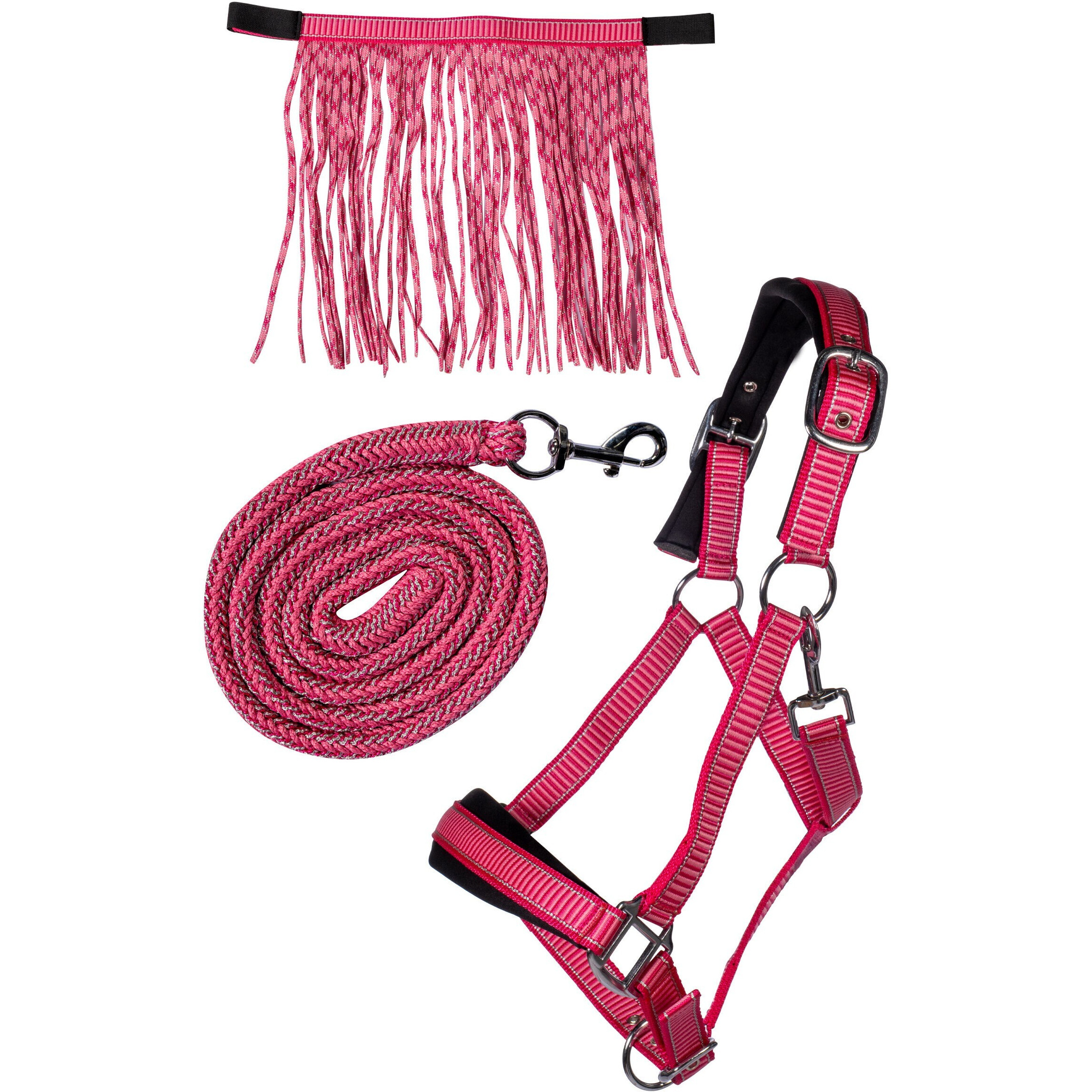 Halfter-Set mit Karabiner & Fliegenfransen LILLY pink