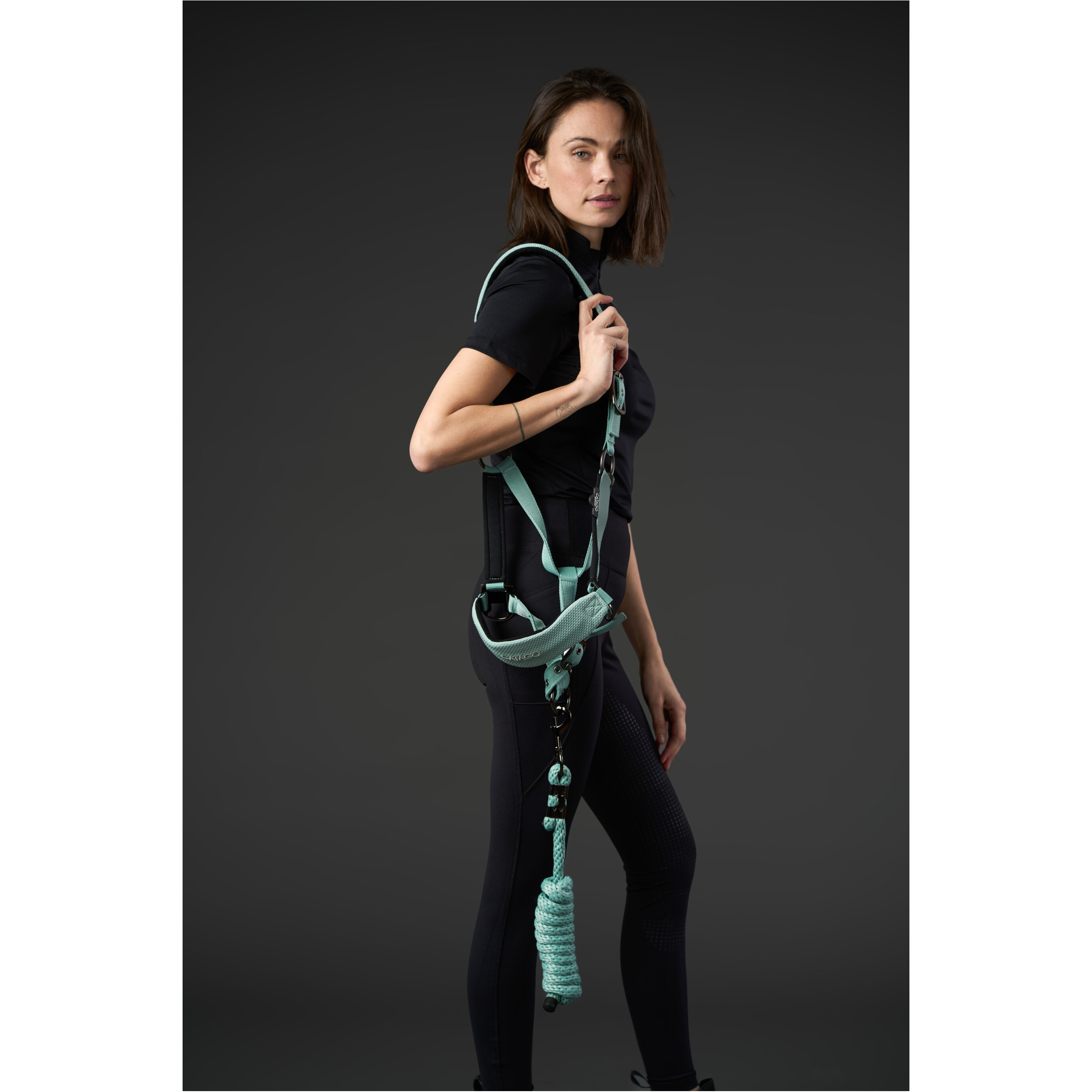 Führstrick mit Karabinerhaken blue surf