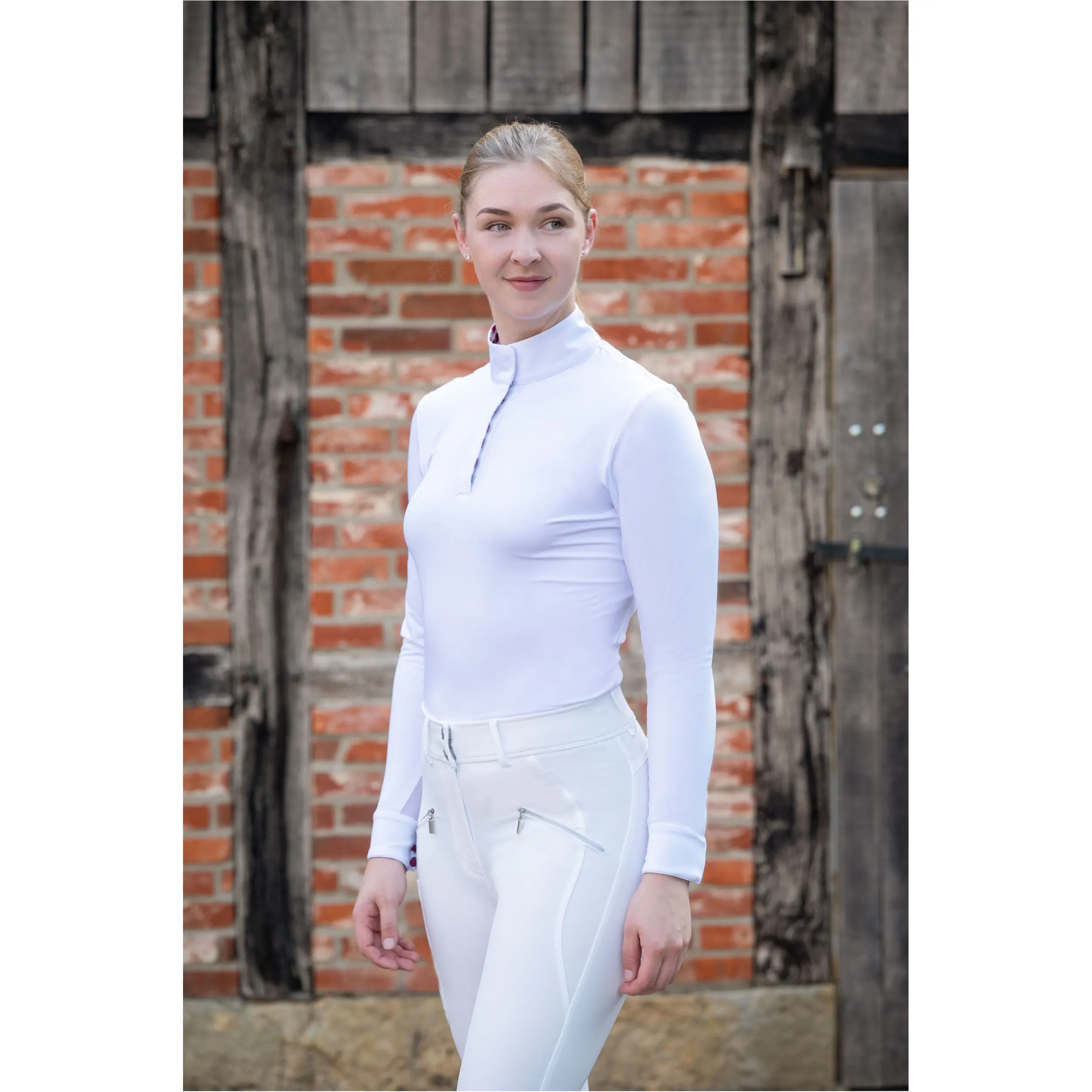 Damen Turniershirt Langarm HUNTER weiß