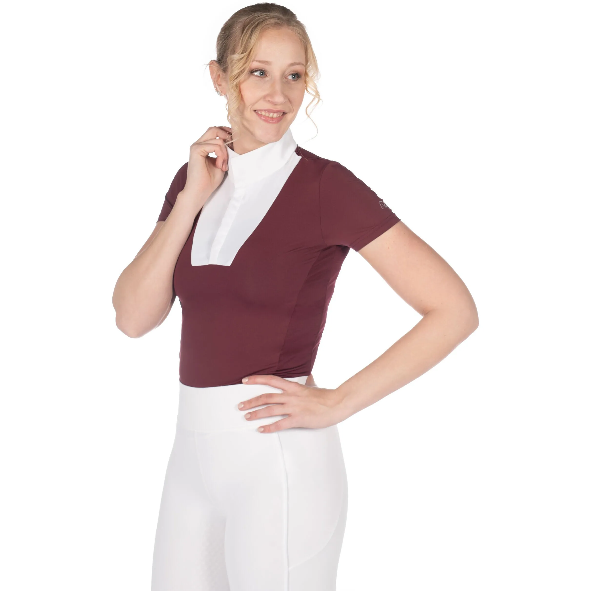 Damen Turniershirt Kurzarm VIRGINIA bordeaux