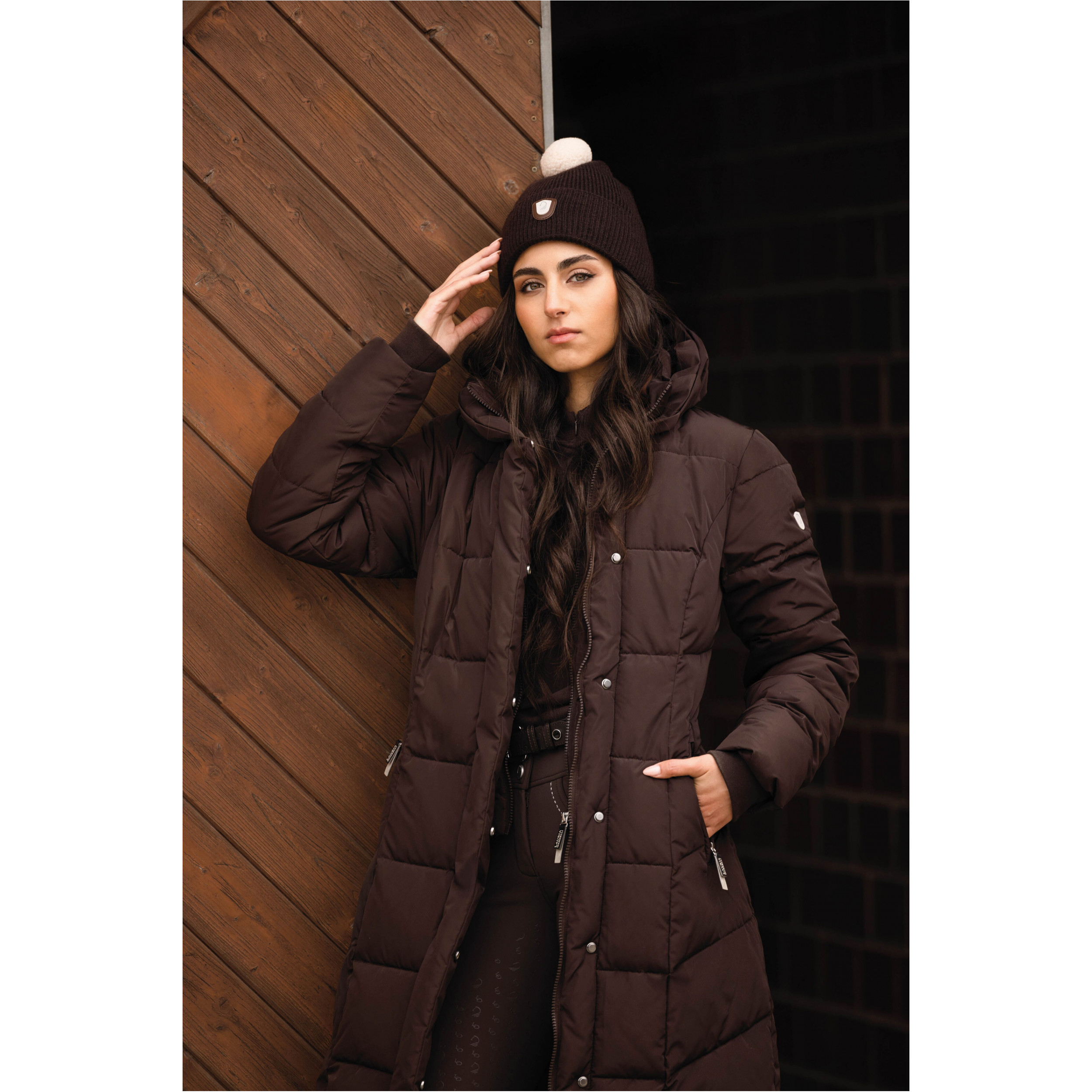 Winter Damen Steppmantel LIVIGNO dunkelbraun