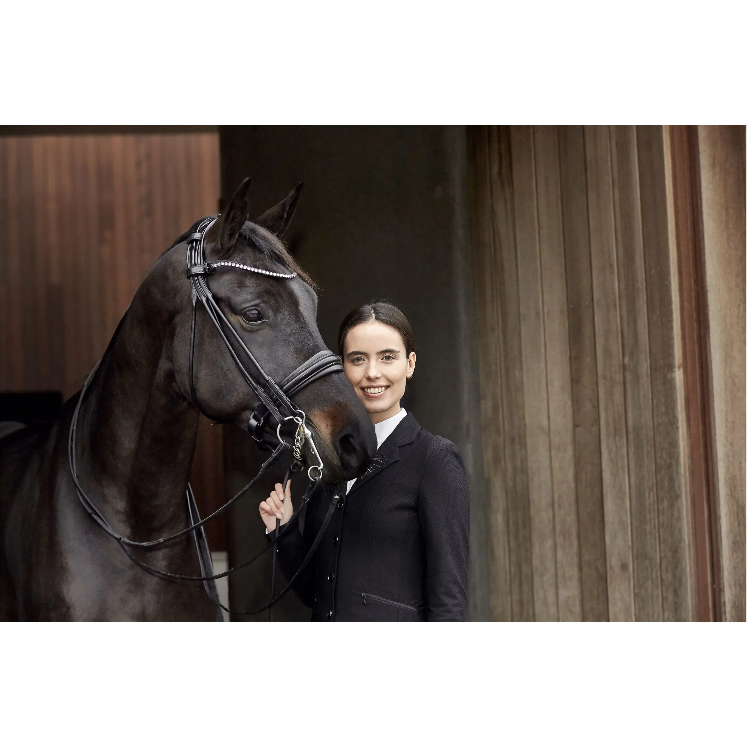 Kandarenzaum rund genäht SANTO Echtleder schwarz