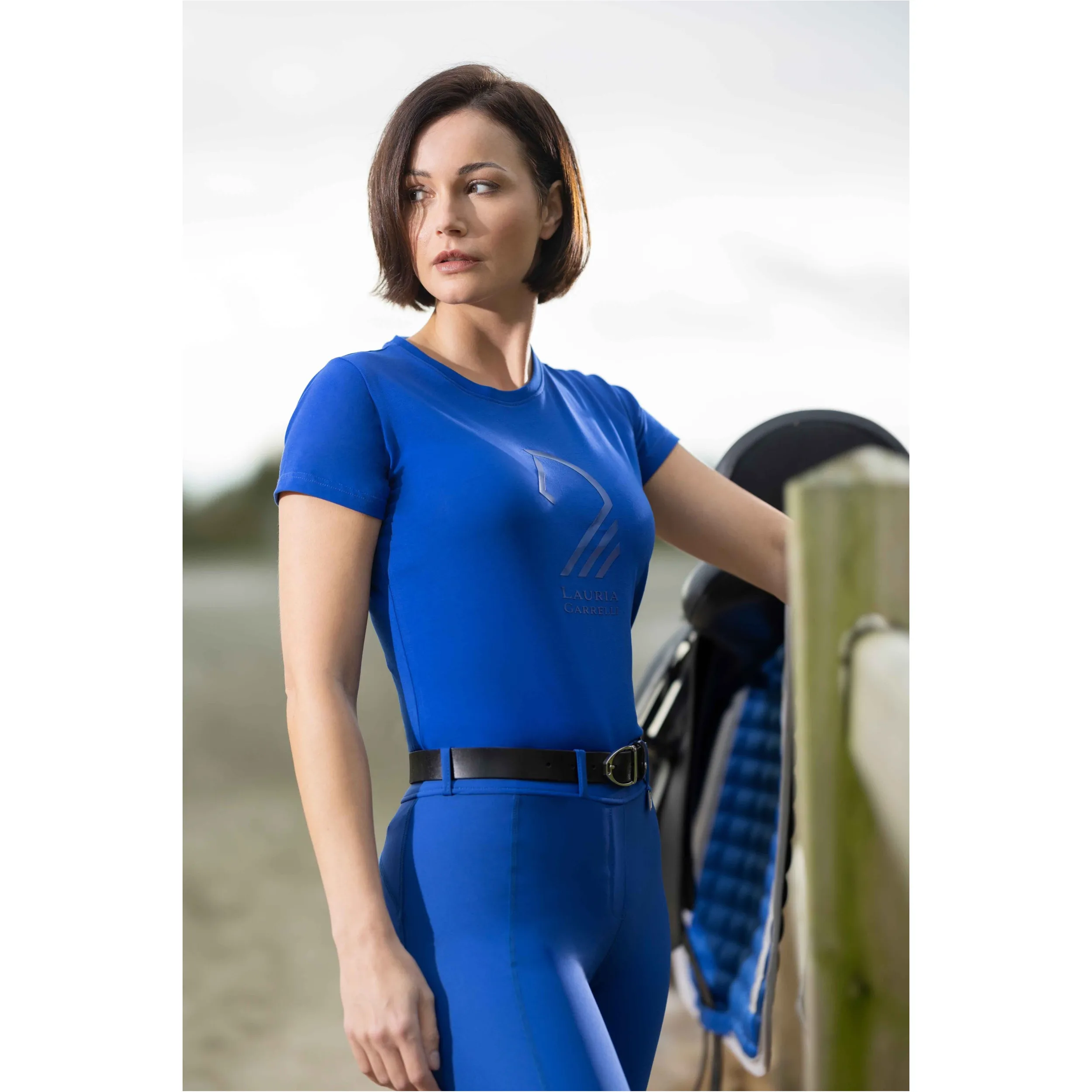 Damen T-Shirt LIVIGNO HORSE HEAD blau