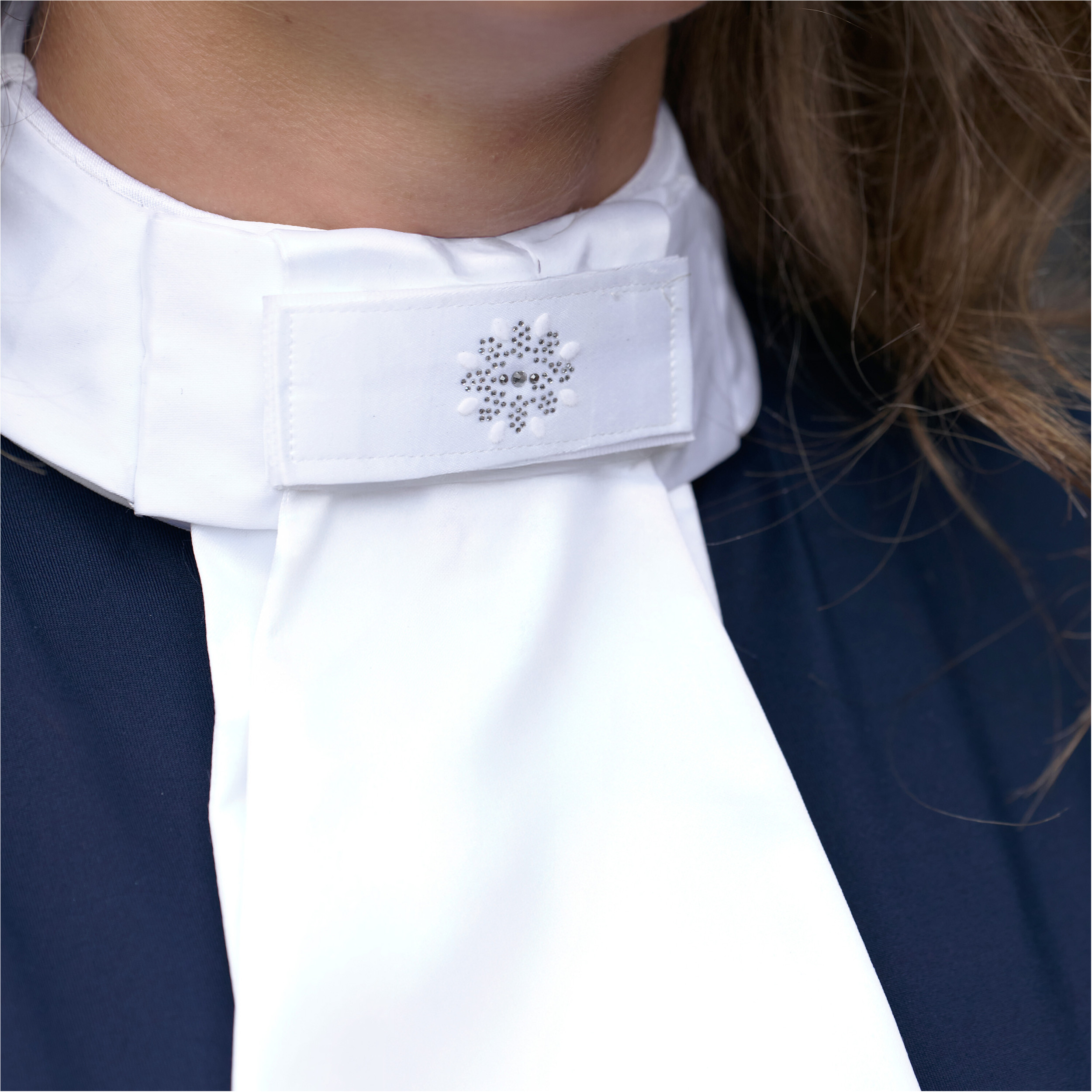 Damen Plastron mit Glitzerklettpatch IRHBasic weiß