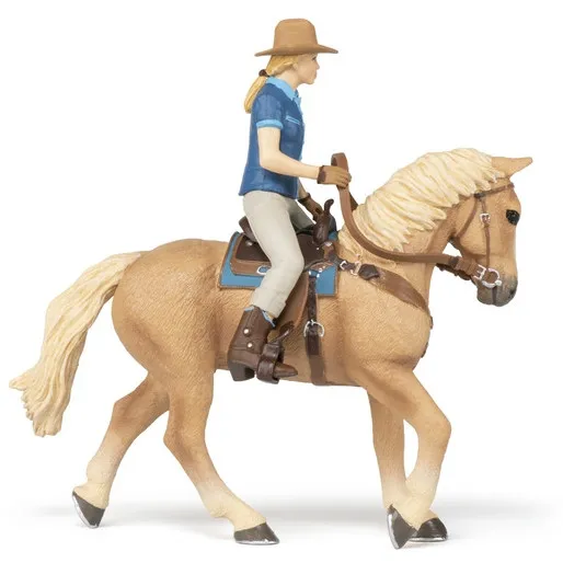Westernpferd mit Reiterin braun