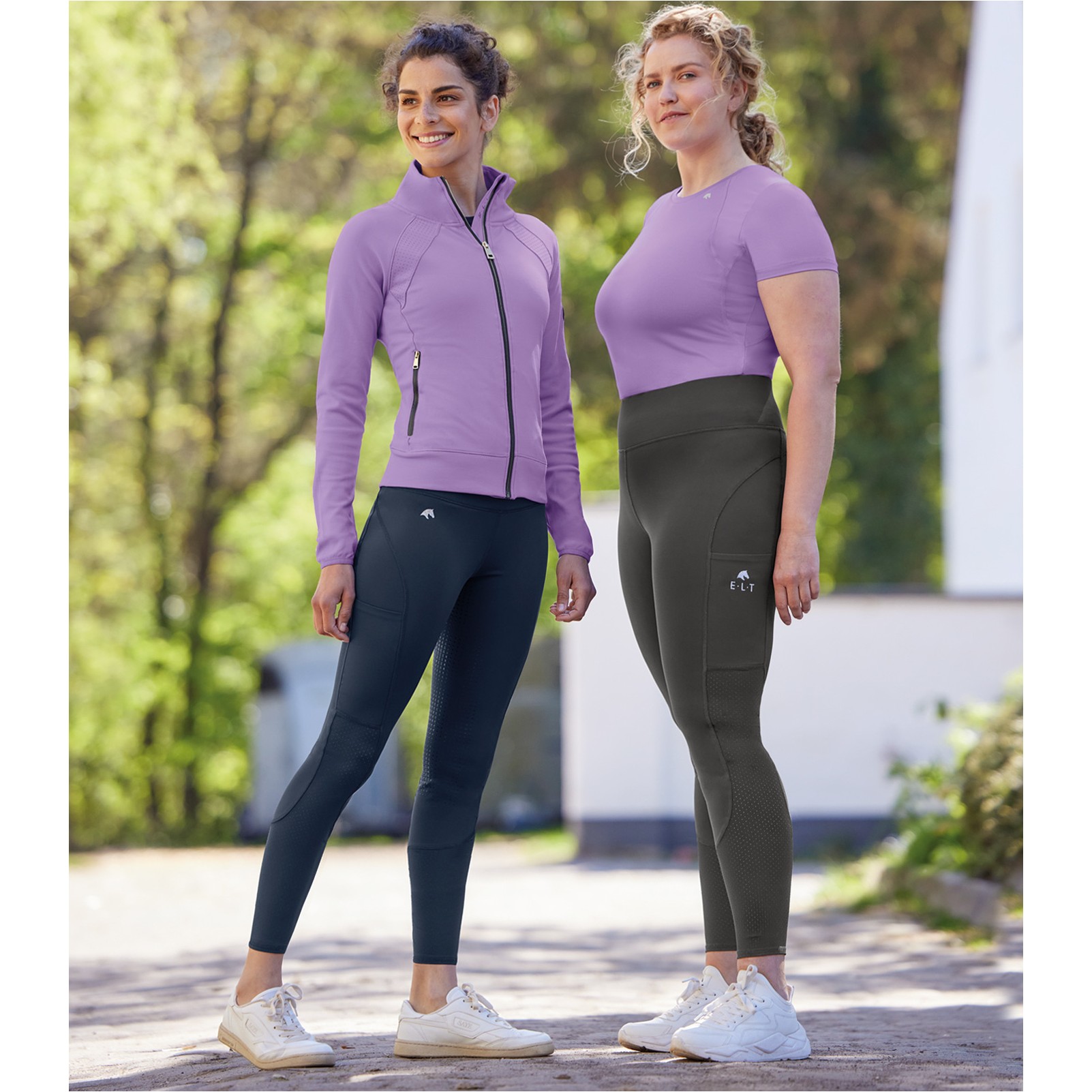 Damen Reitleggings Silikon Vollbesatz HANNA MESH High Waist nachtblau