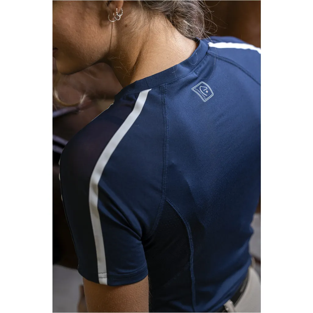 Damen T-Shirt MARION mit Mesheinsätzen marineblau