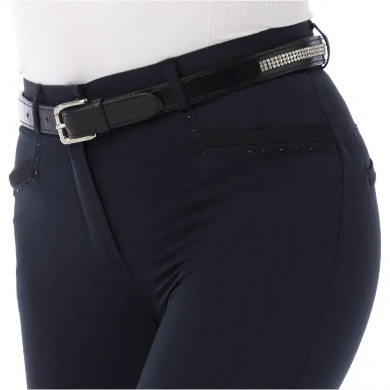 Damen Reithose Silikon Kniebesatz SAFIR marineblau/schwarz