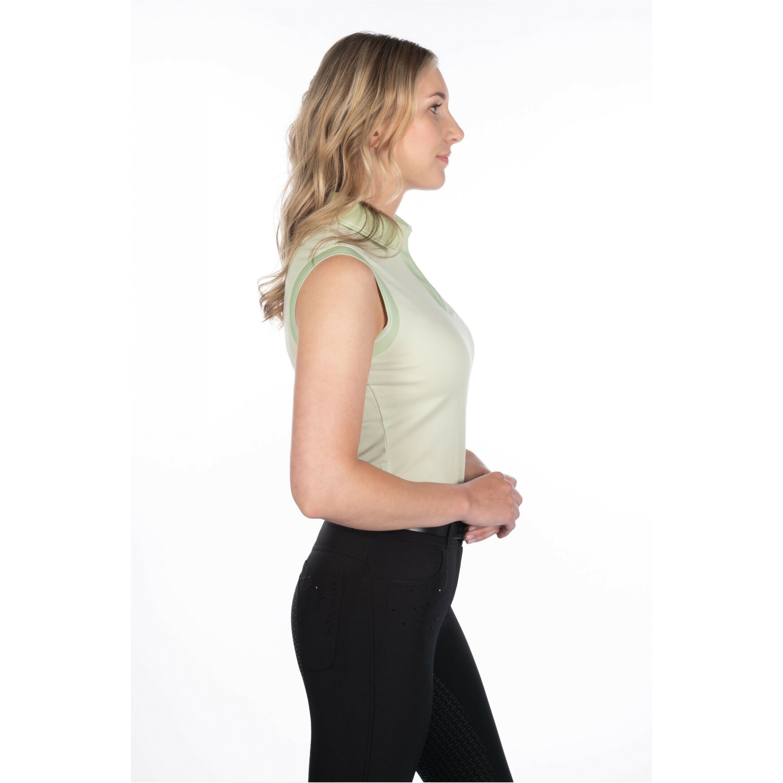 Damen Poloshirt ärmellos CATHERINE pistazie