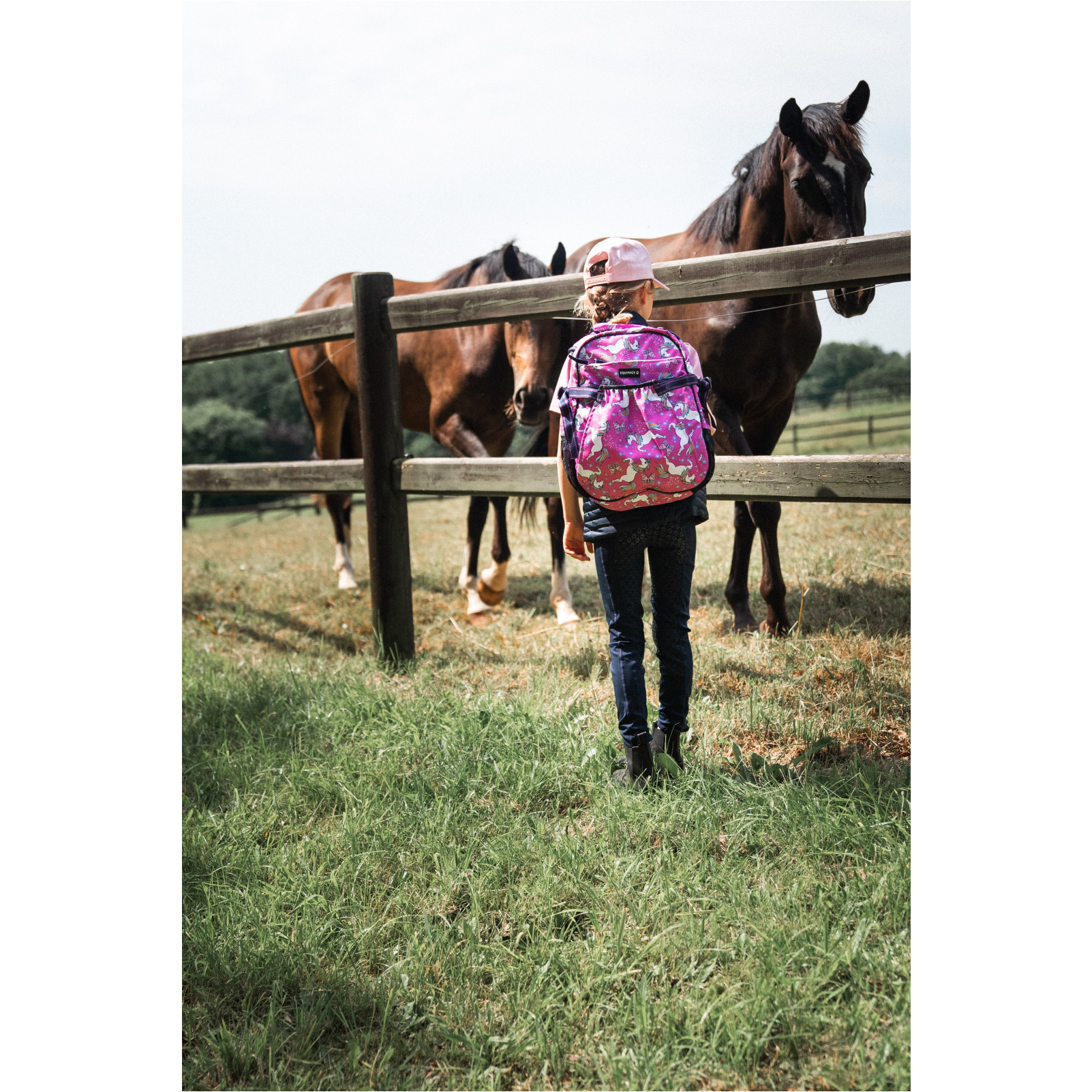 Kinder Rucksack mit Helmtasche KLARA phlox pink