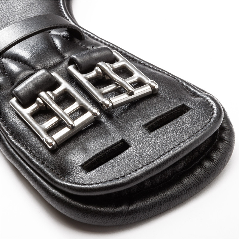 Lederkurzgurt ohne Elast MOON Softleder schwarz