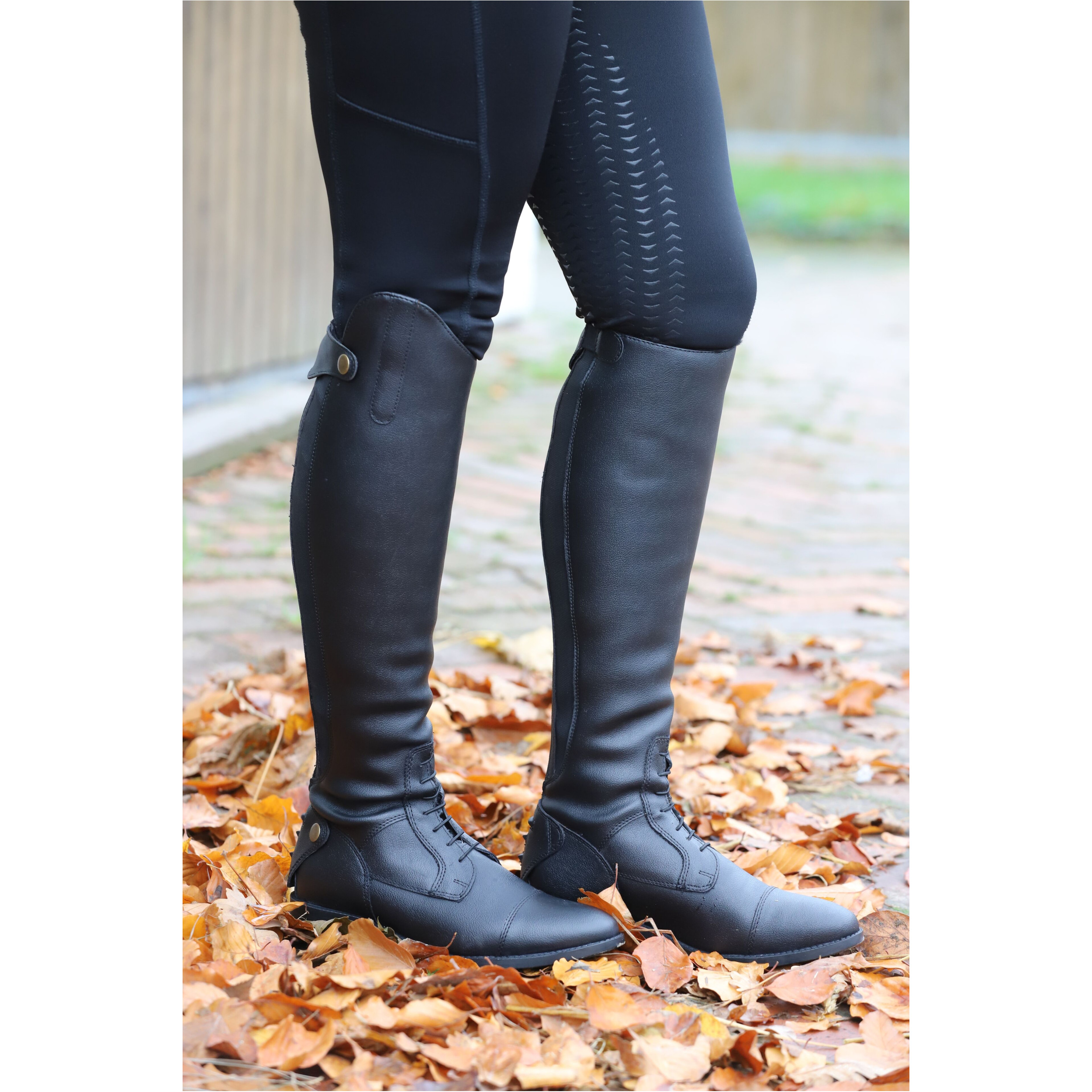 Winter Damen Reitstiefel CALGARY Kunstleder schwarz
