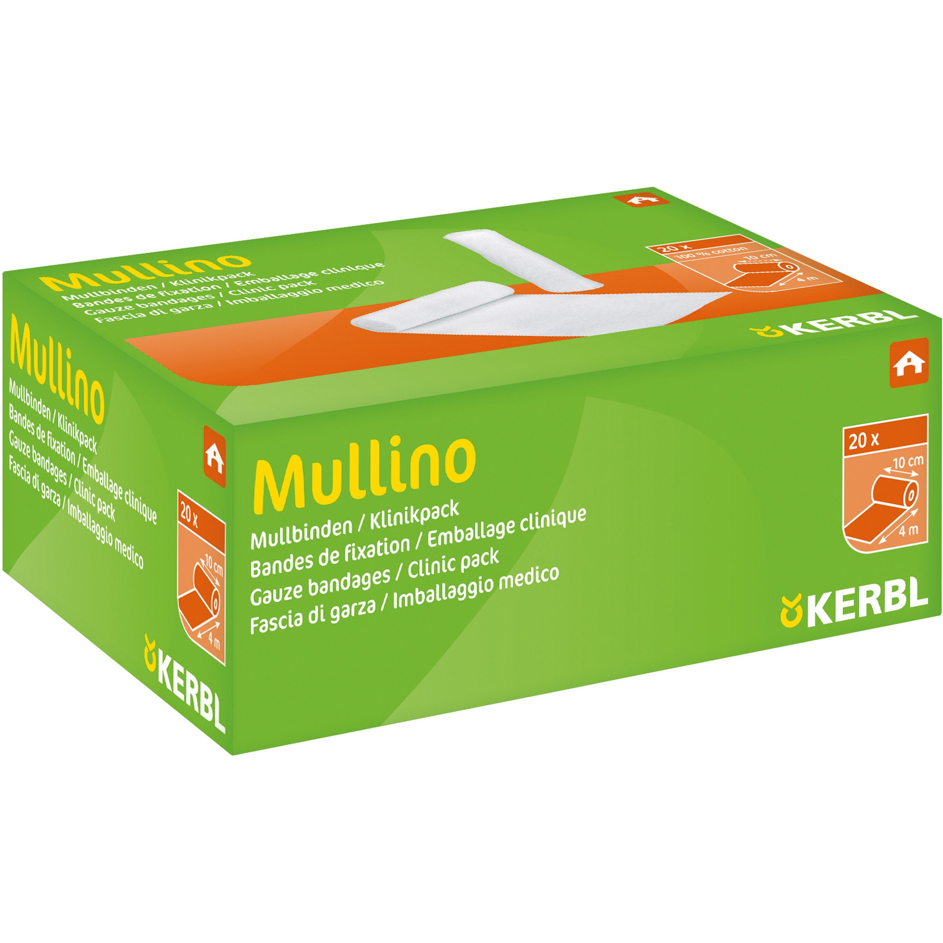 Mullbinde Mullino 10cm/4m 20 Stück in Klinikverpackung