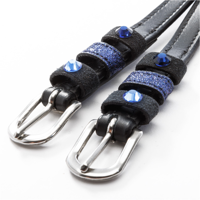 Sporenriemen OCEAN mit Strass schwarz/marine 40,5cm Sporenriemen OCEAN mit Strass schwarz/marine 40,5cm