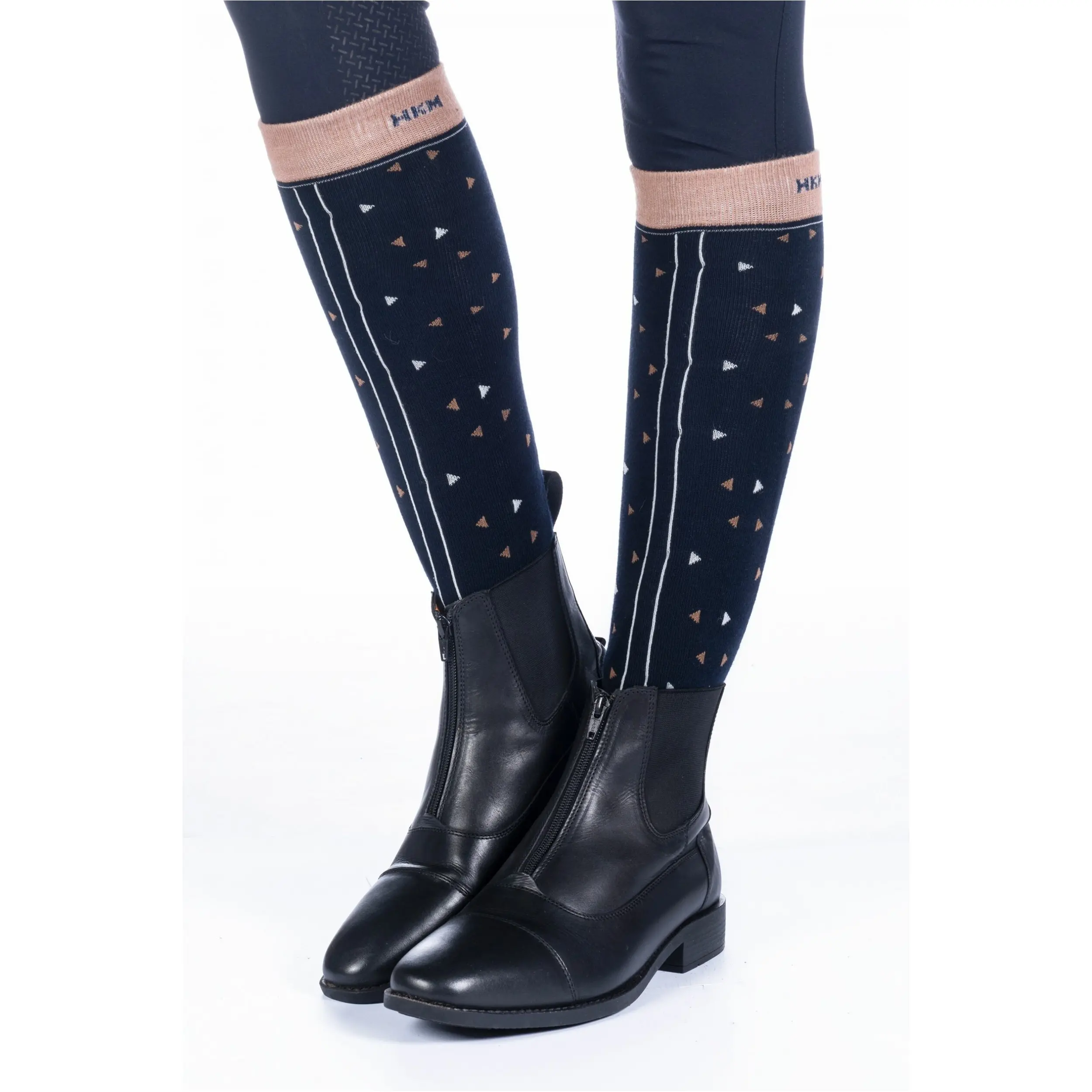 Reitsocken MINIMAL dunkelblau/camel